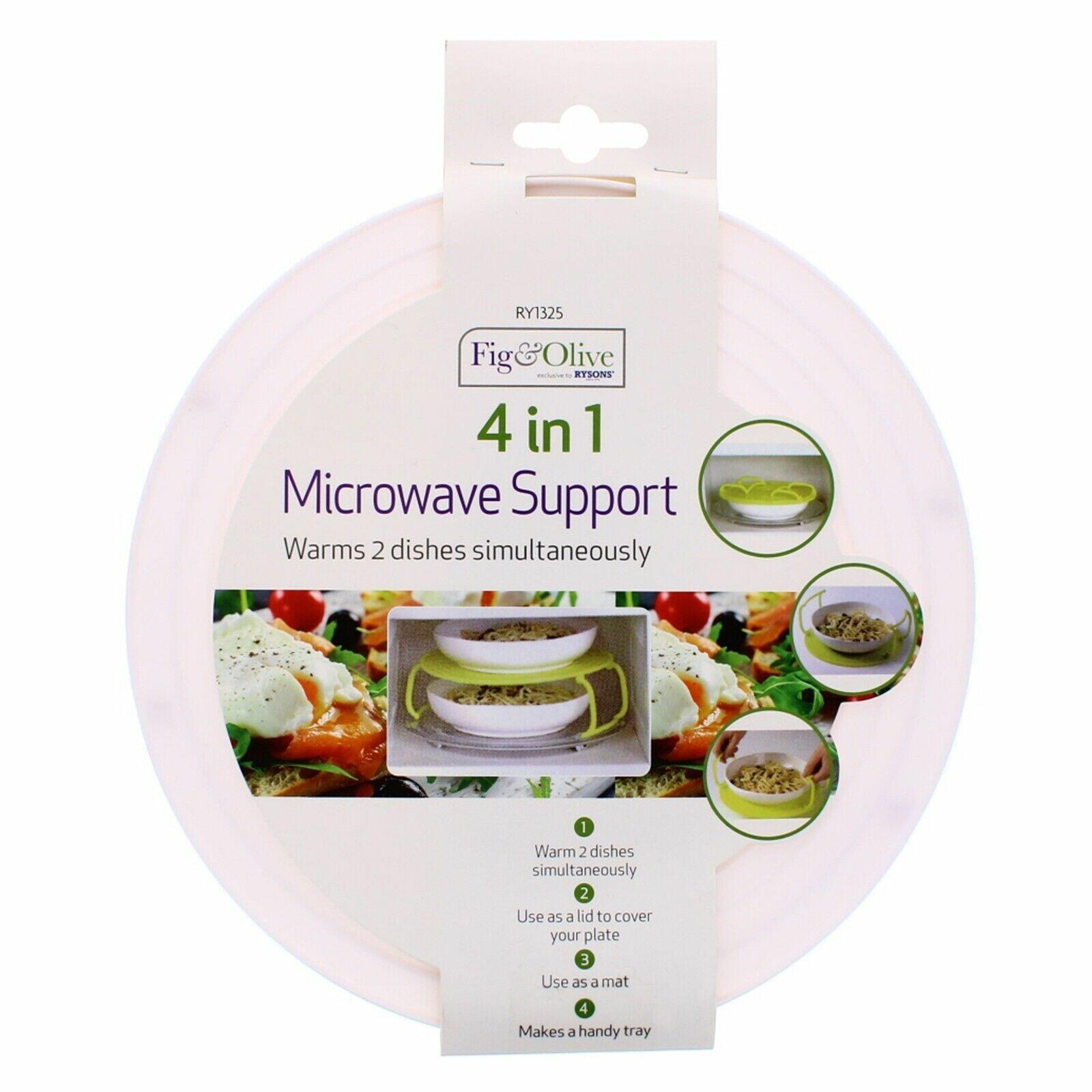 4 IN 1 MICROWAVE FOOD DISH PLATE STACKER STAND TRAY HEAT WARM TWO MEALS  TOGETHER 5039164441669