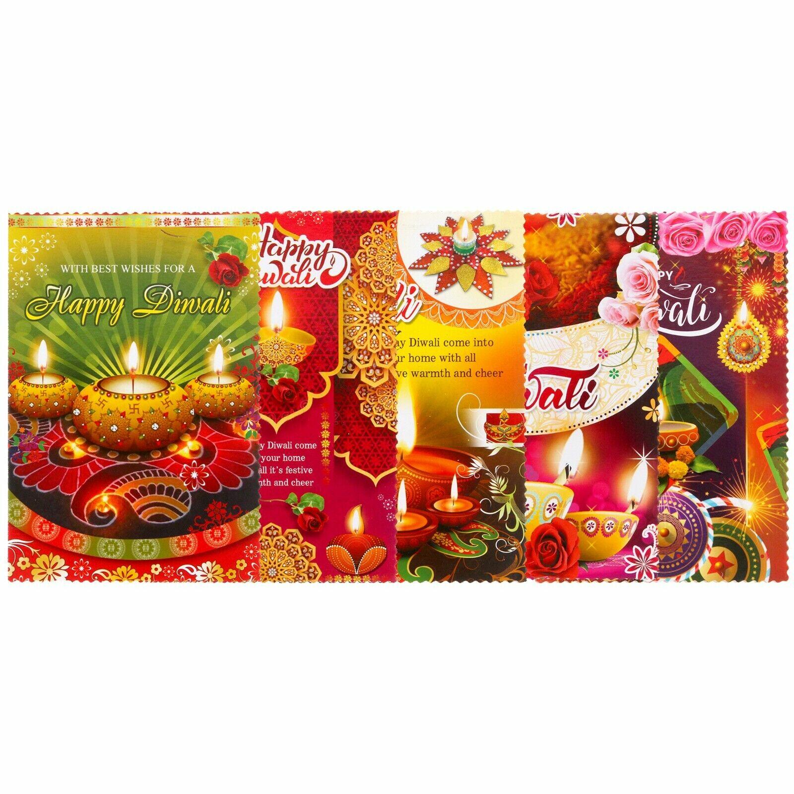 Diwali Greeting Cards Happy Diwali Hindu Festival Of Lights Assorted Card Set 5x