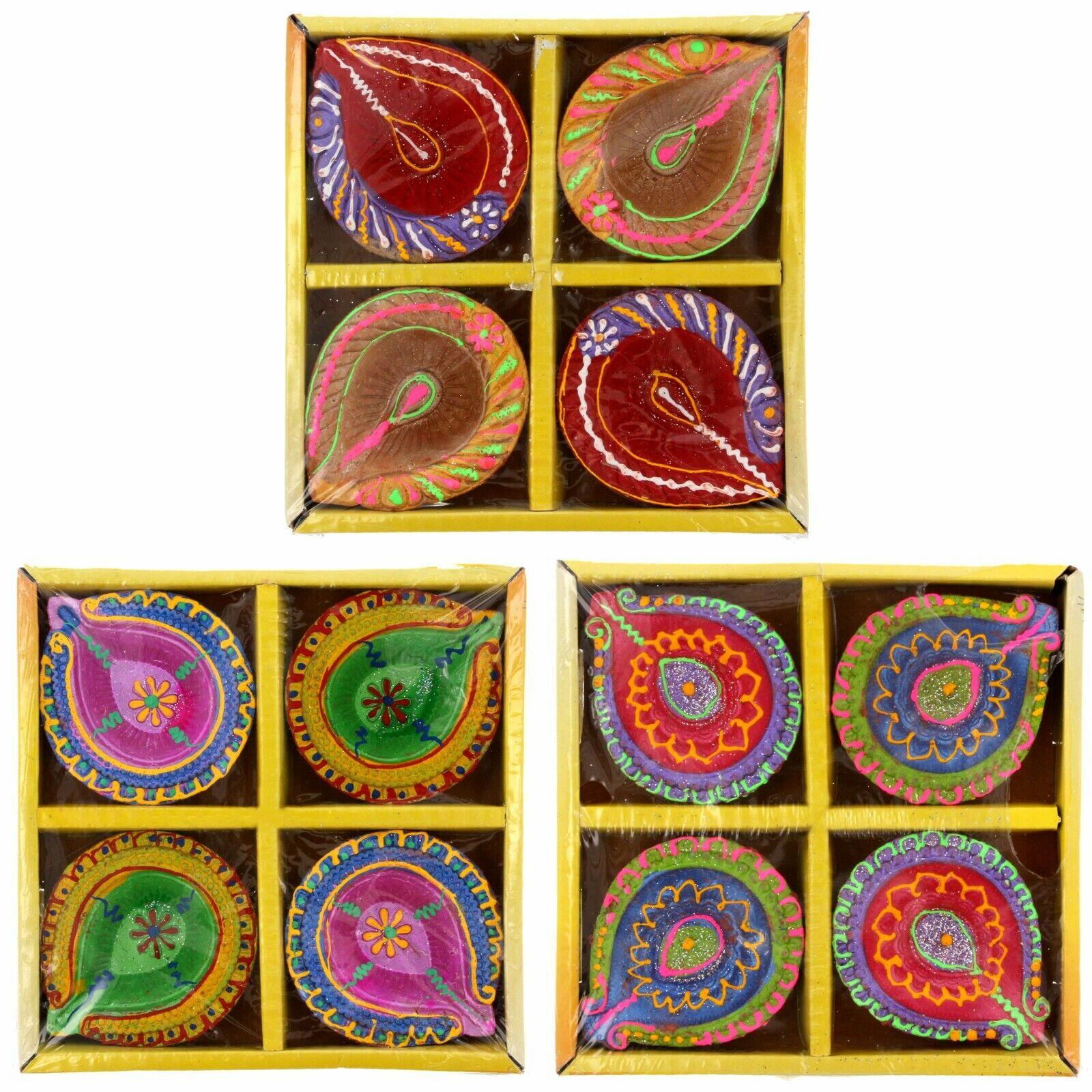 Diwali Diya Clay Oil Lamp Diva Indian Candle Burner Pooja Hindu 