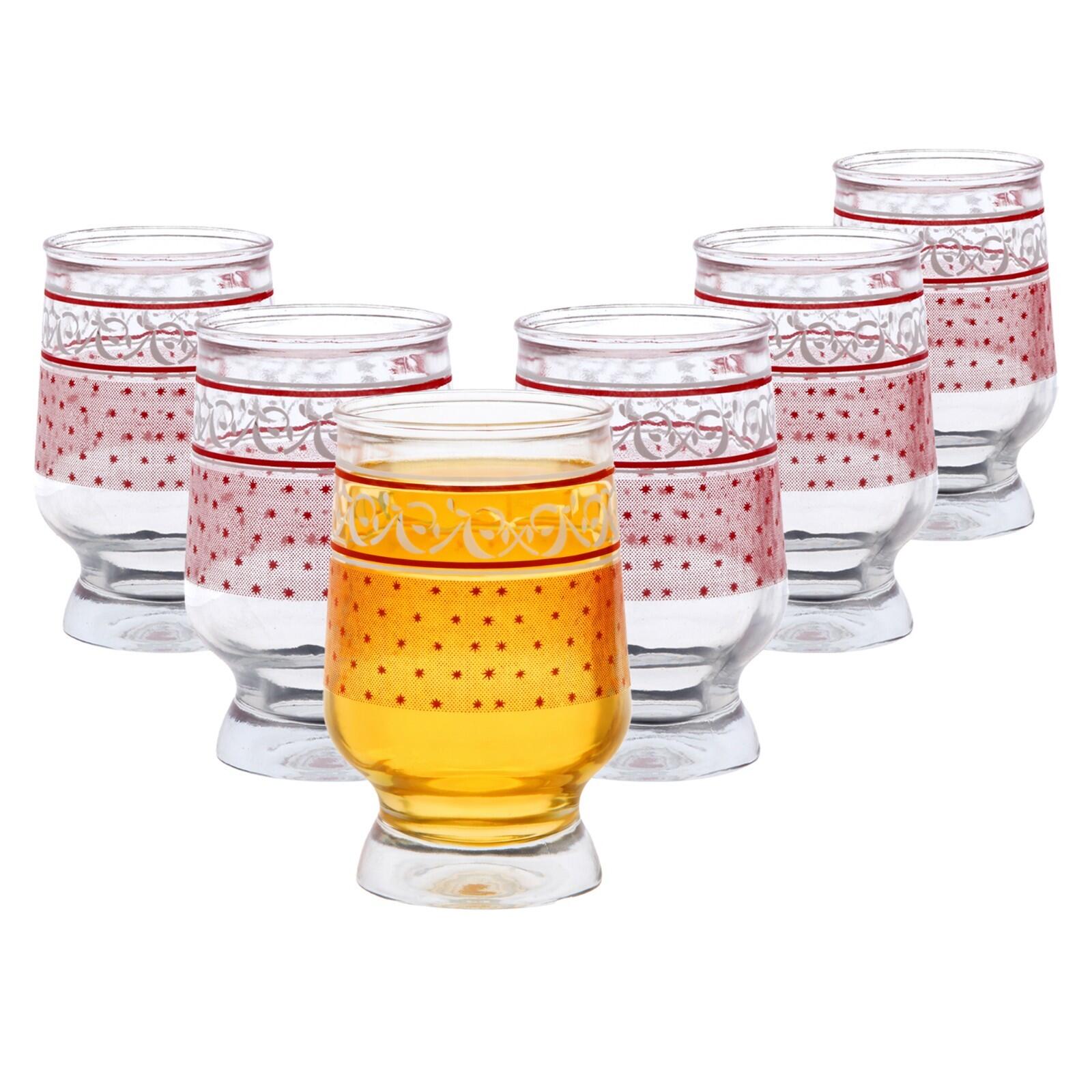 Bormioli Rocco 8x romantische Wassergläser Boho Whisky Saft Tumbler 340ml rot 5055512106639