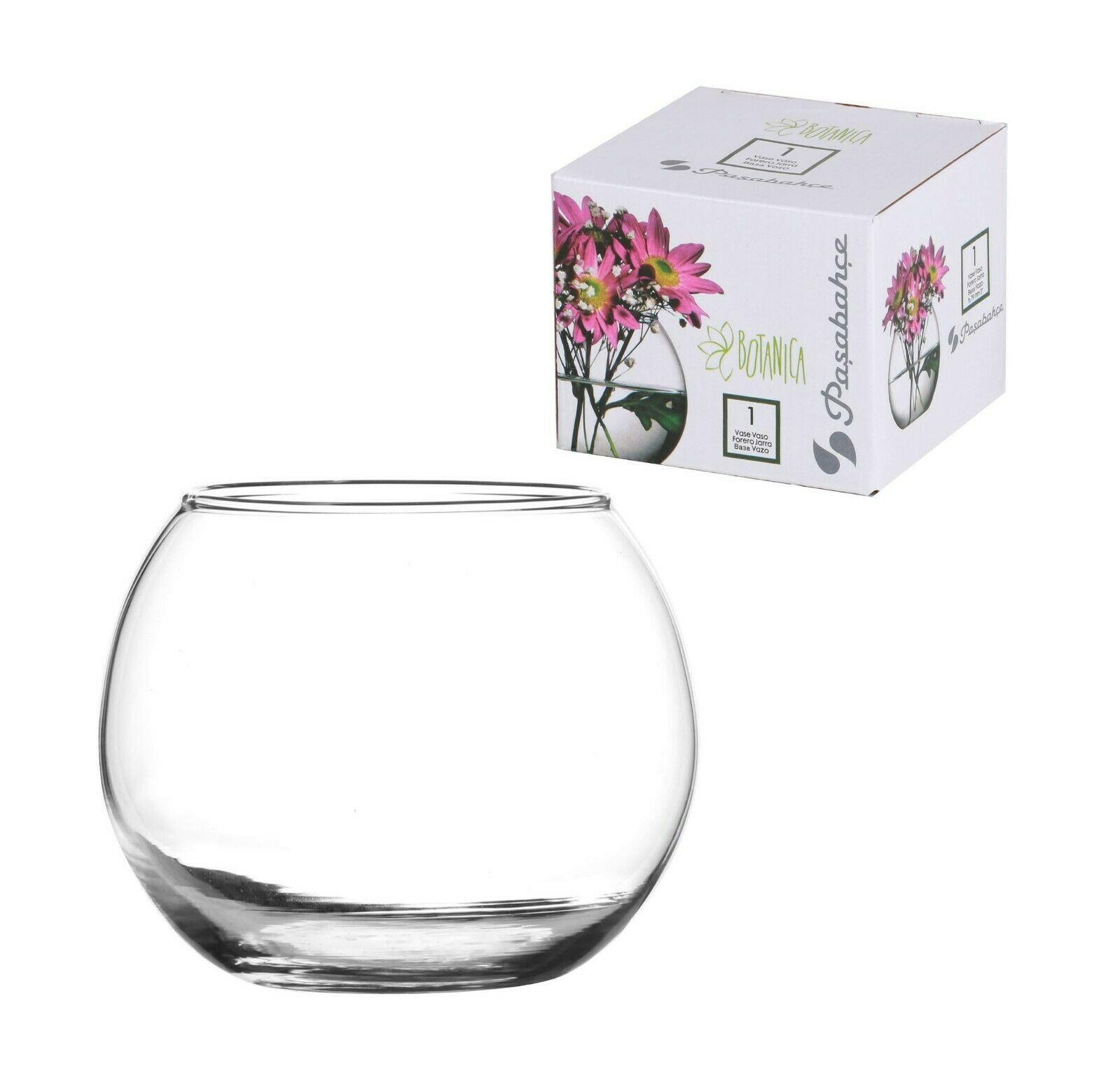 Pasabahce Round Glass Flower Vase Fish Bowl Balloon Centerpiece Wedding Gift Box 