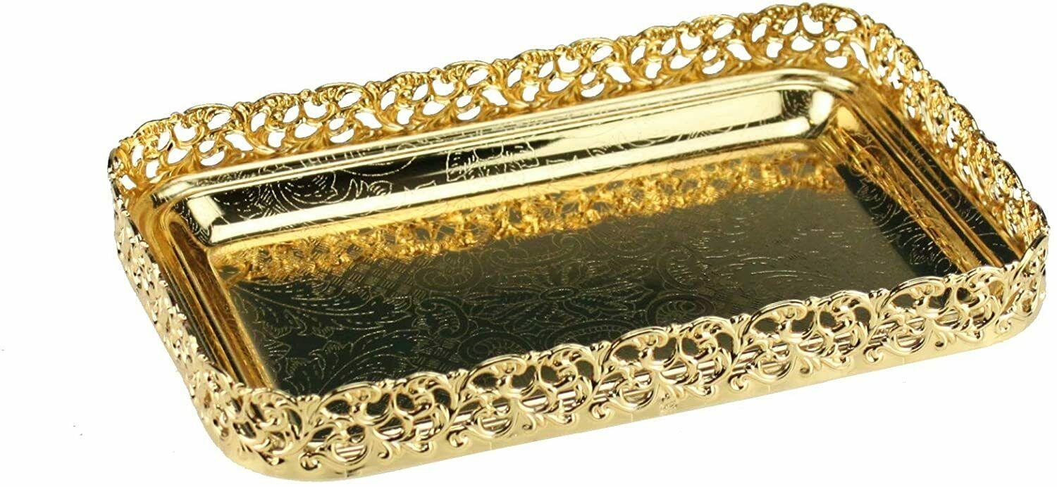 Paandan Mirror Polished Silver Rectangle Serving Tray – Gift Tray, 23cm X 23cm