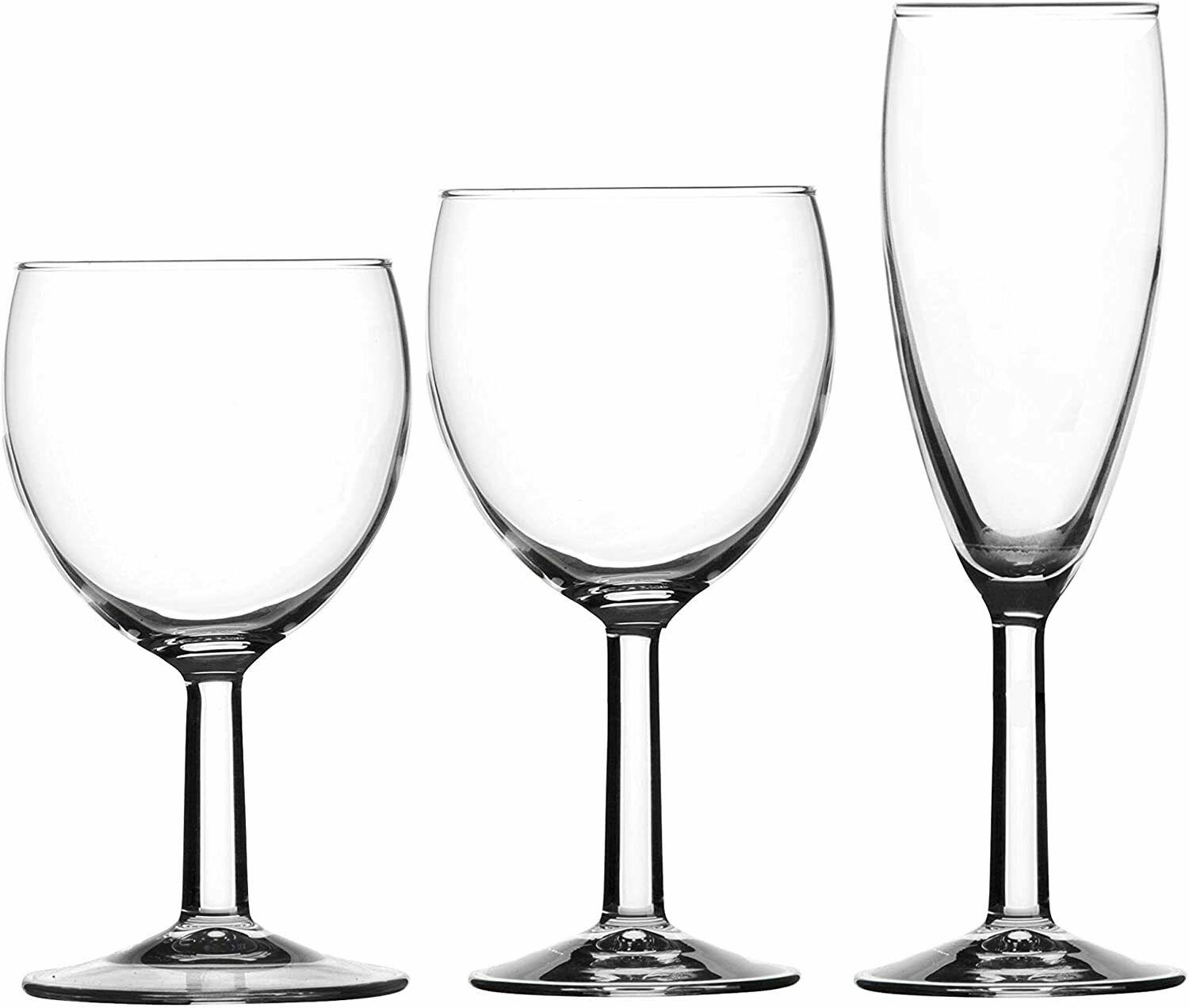 18 Piece Wine Glasses Set Pack of 18 Clear Wine Glass Champagne Flutes ...