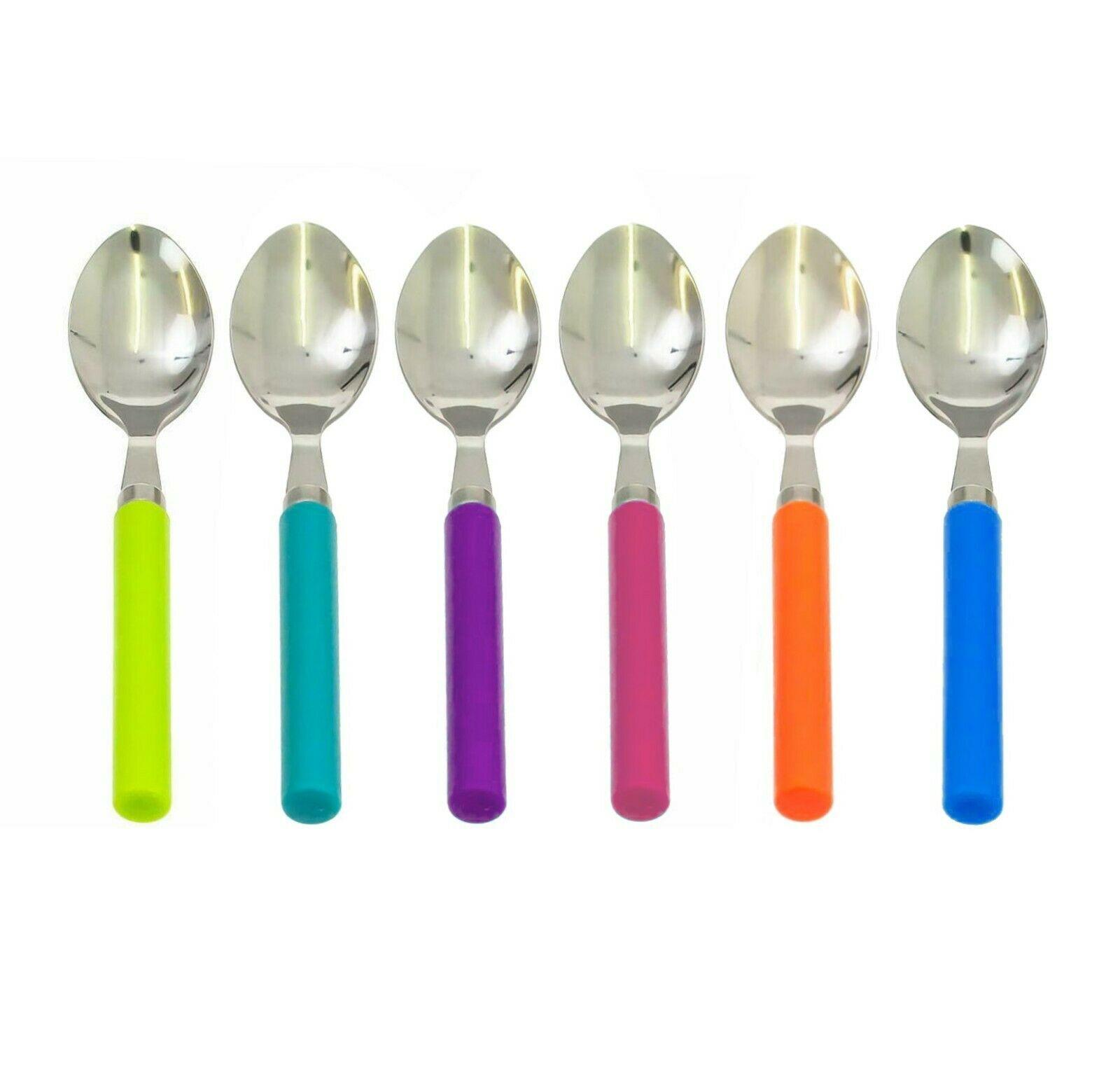 6PC Teaspoon Stainless Steel Tea Spoon Set With Plastic Handle