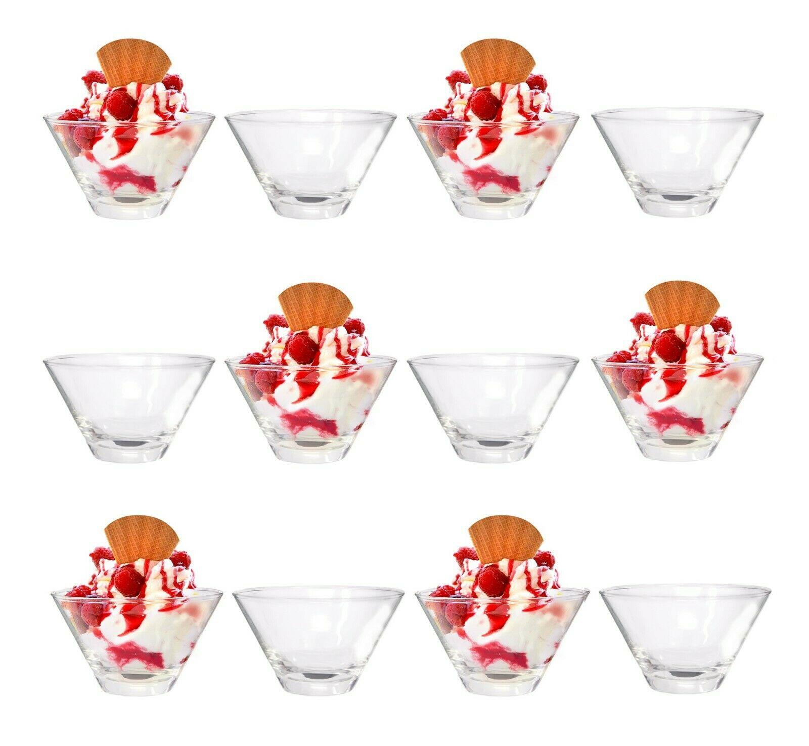 H Canape Dishes Clear Plastic Martini 9.5cm Disposable Dessert Cups 