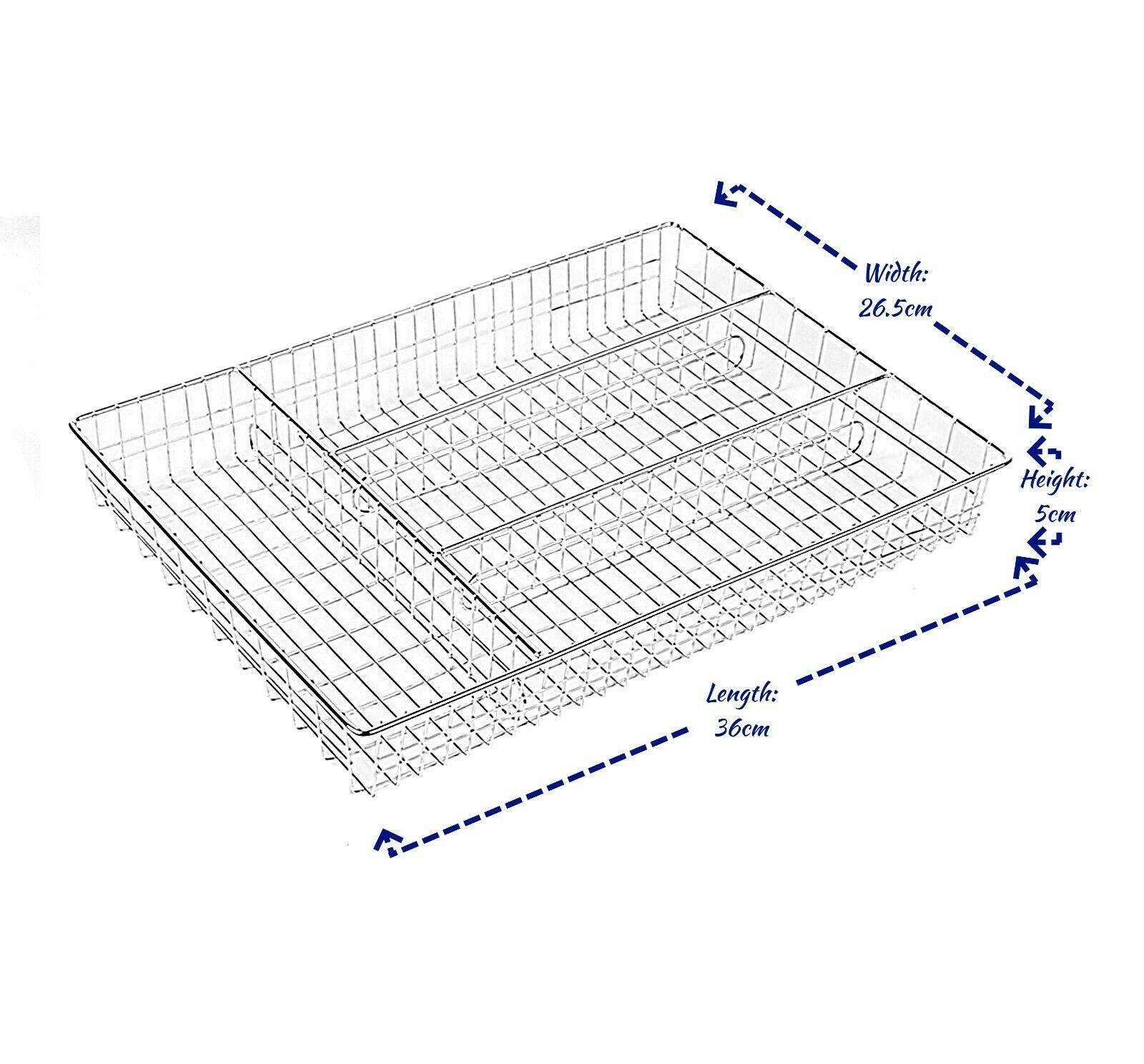 Kitchen Cutlery Tray Metal Wire Organiser Holder Drawer Insert Tidy Storage Cady