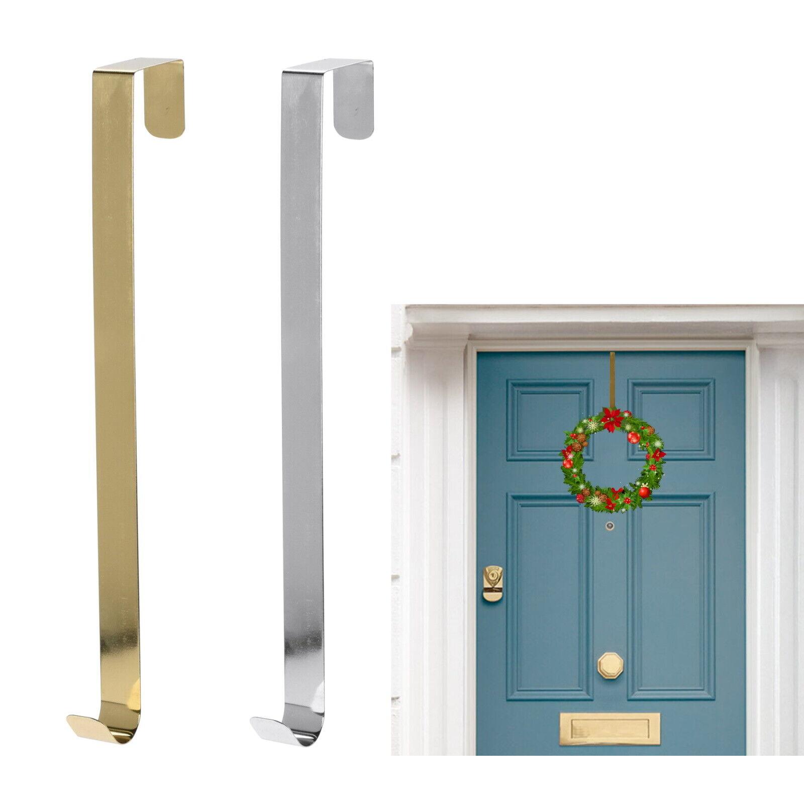29cm Metal Door Wreath Hanger – Silver/Gold Over-the-Door Hook For Christmas Decor