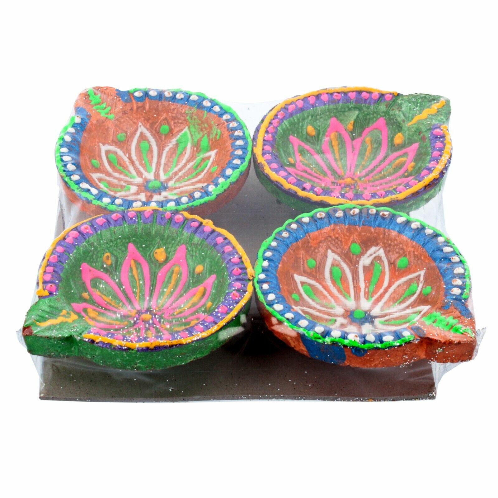Diwali Oil Lamp Clay Diya Diva Indian Candle Burner Pooja Hindu 