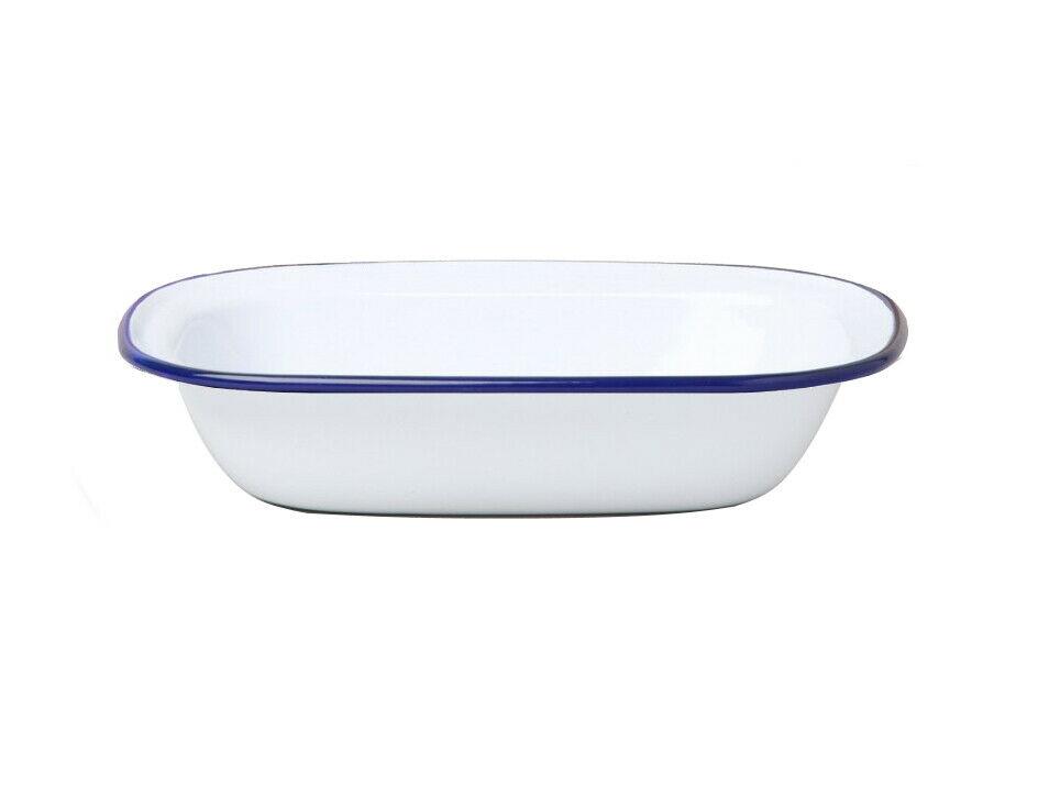 Falcon White Enamel Pie & Pudding Baking Dish - Round, Oven Safe, Camping Kitchen