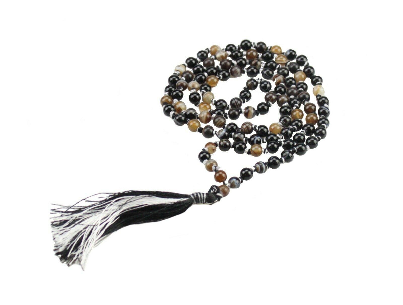 Sulemani Stone Hakik Akik Japa Mala 108 Beads Yoga Prayer