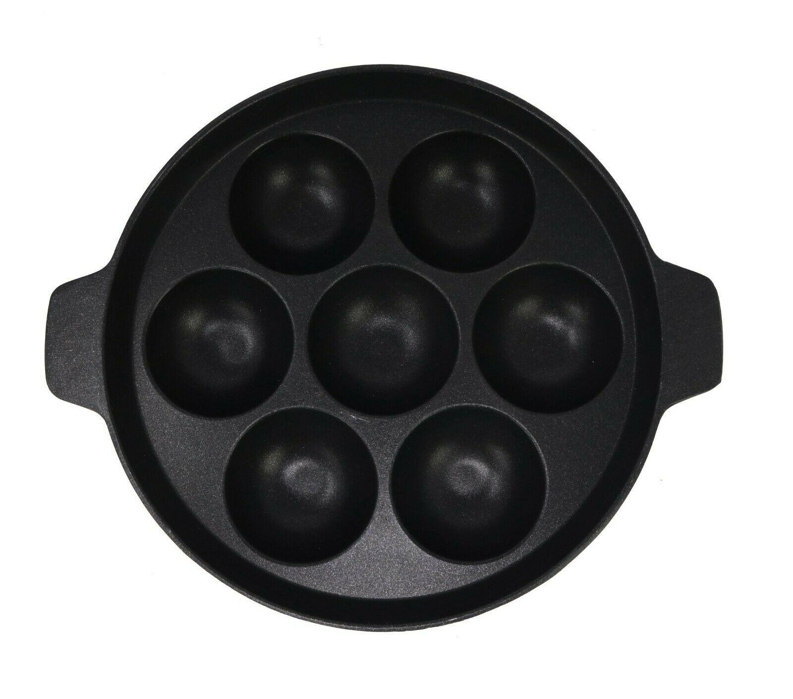 Appam Pan Paniyaram Patra Mini Pancake Ball Puff Non-Stick Heavy Duty 7 ...