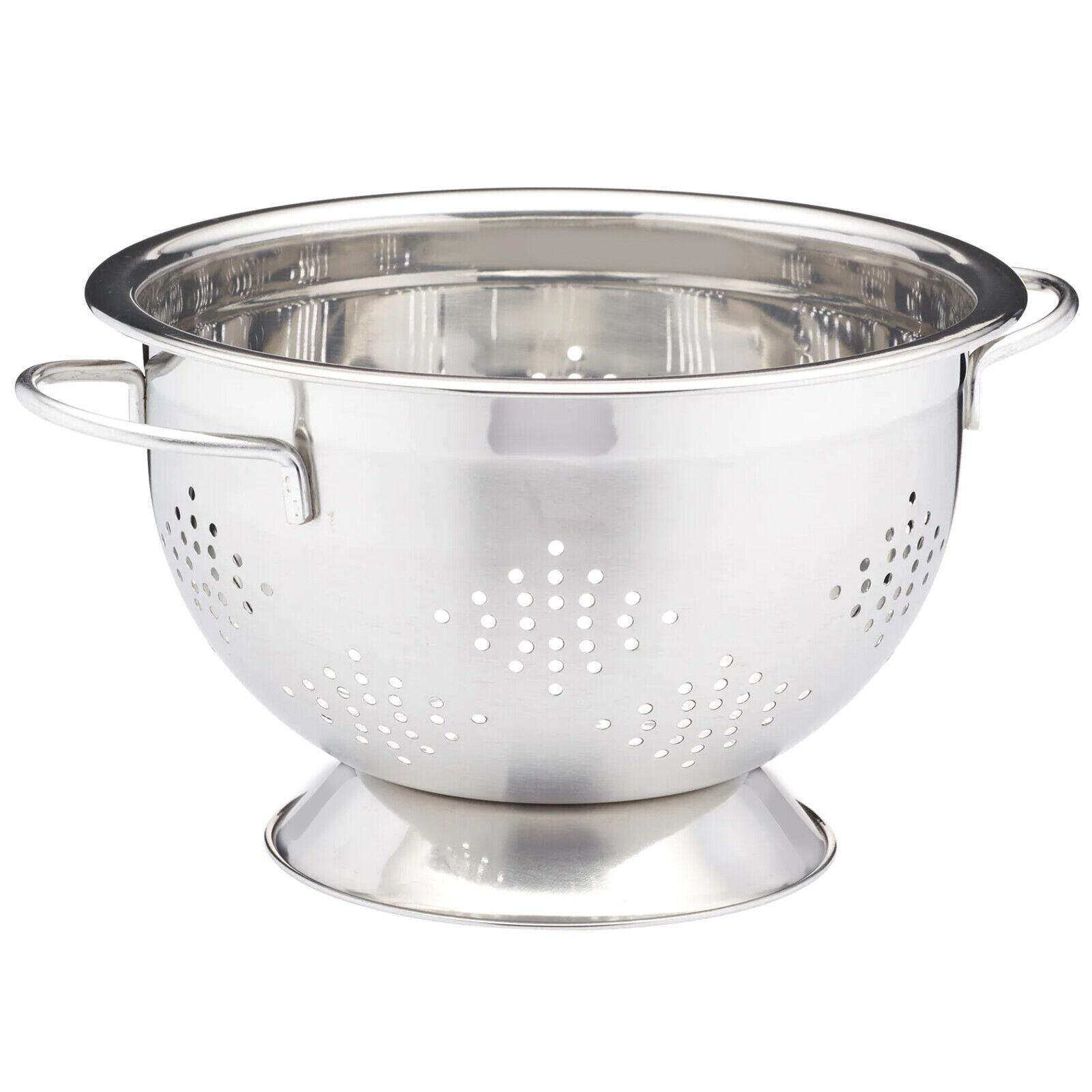 Stainless Steel Colander Strainer with Handle Pasta Spaghett Veg ...