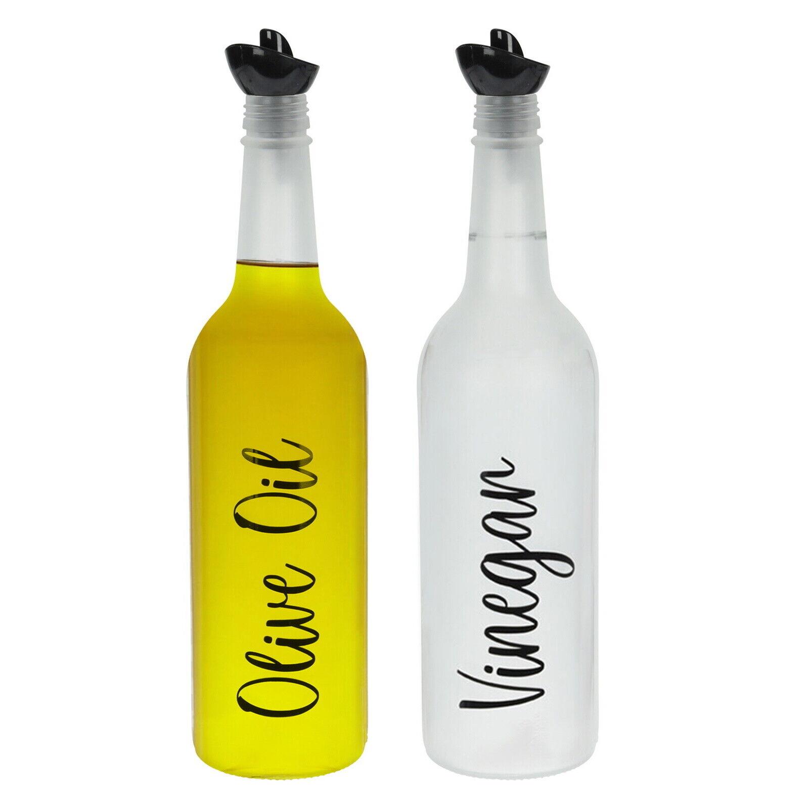 Olive Oil Vinegar Pourer Bottles Glass Drizzler Dispenser Lid Matte