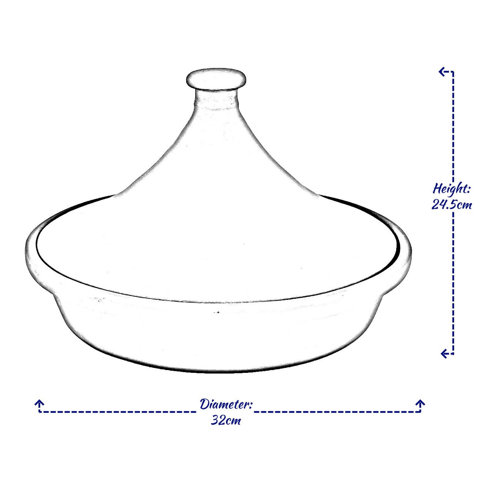 Tagine Pot Moroccan Tajine Cooking Dish Stew Pan Terracotta Clay Large