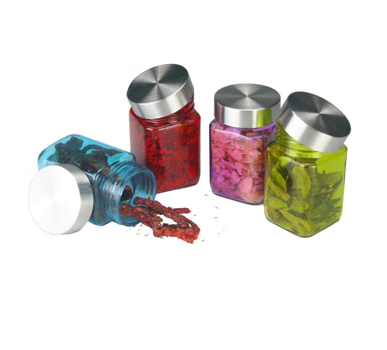 4pcs 1.3L Glass Storage Jar Airtight Copper Clip Top Lid Preserve Pasta Pickles 