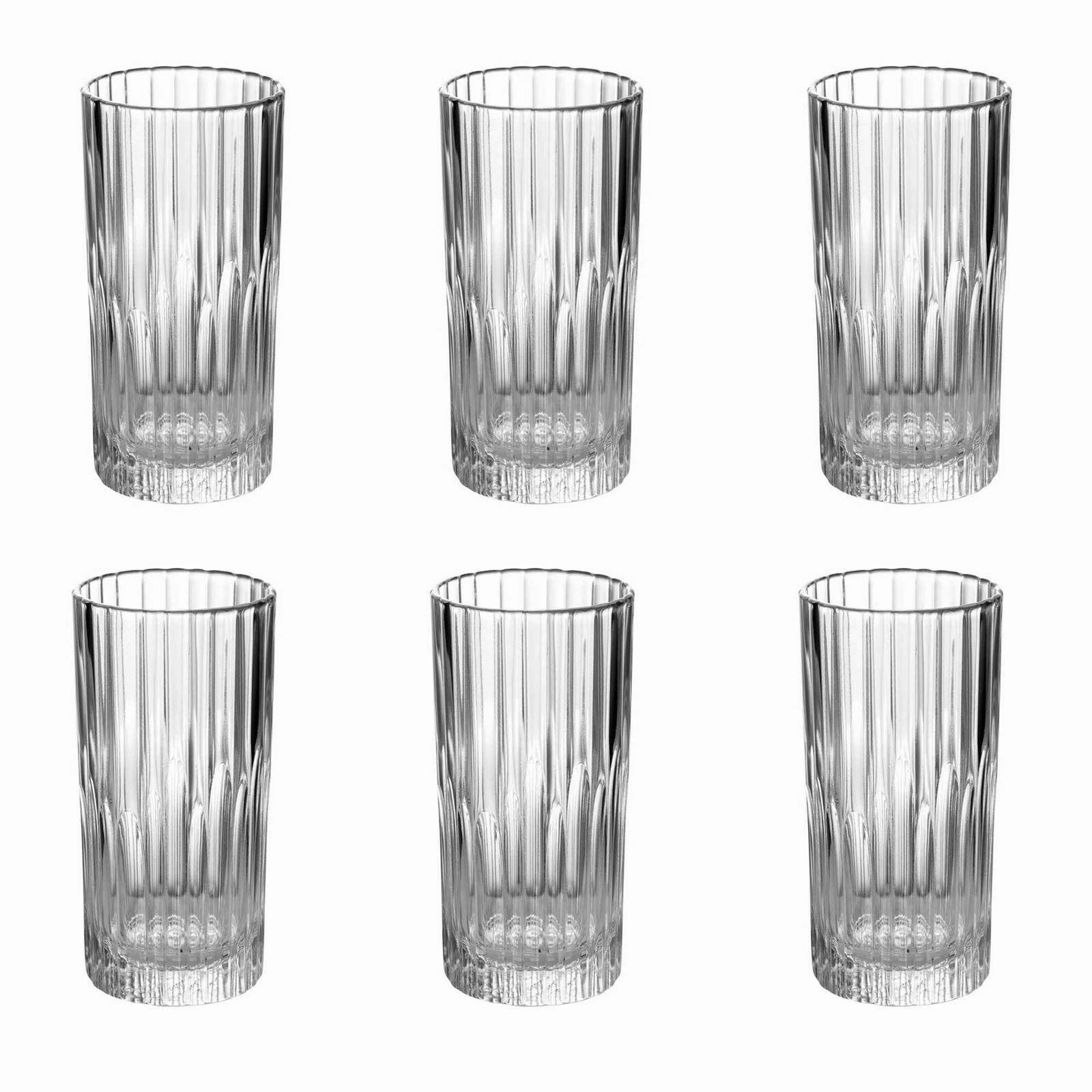 Bacardi Rum Highball Tall Glass Tumbler Set - Custom Pint Glasses - Set Of 6