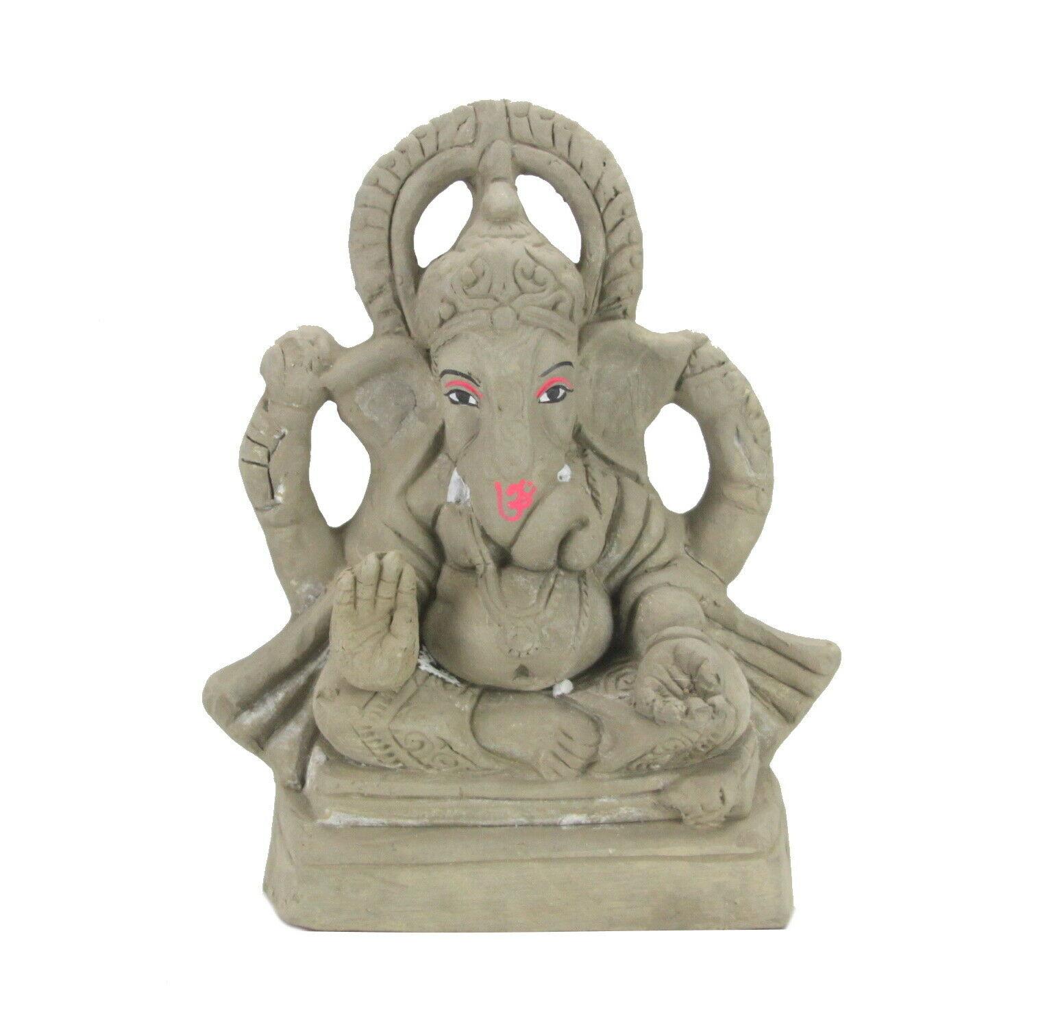 Eco-Friendly Clay Ganesh Ganesha Ganapati Visarjan Murti Statue Hindu Idol