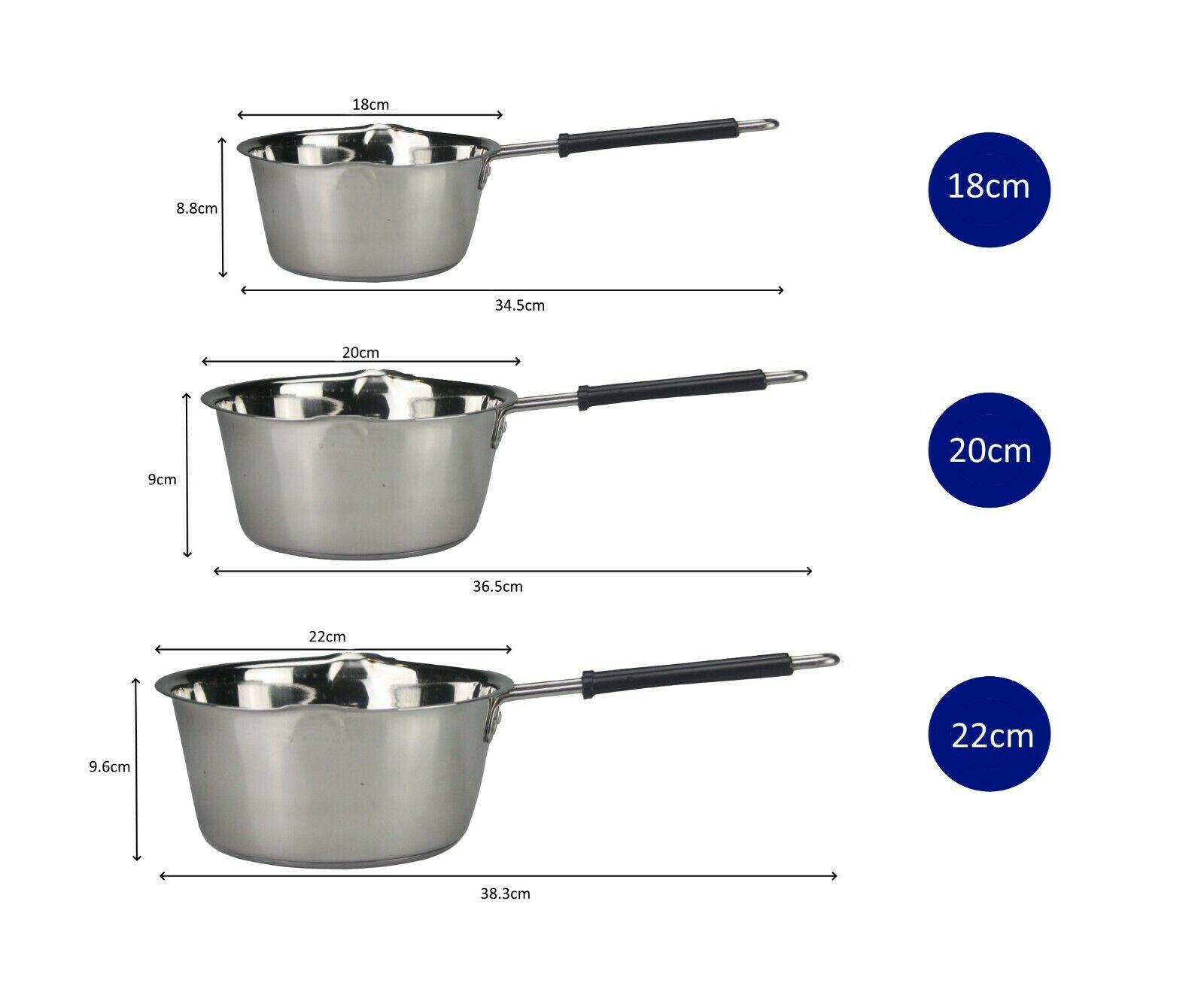 Stainless Steel Induction Milk Pan 18cm/20cm Double Lip Milk Pot Boiling Pan 