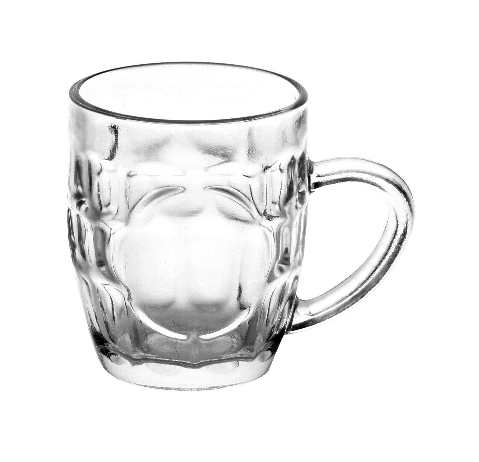 6x German Beer Stein Glass 1L Dimpled Mug Tankard Drink Pint Cider Bar Pub