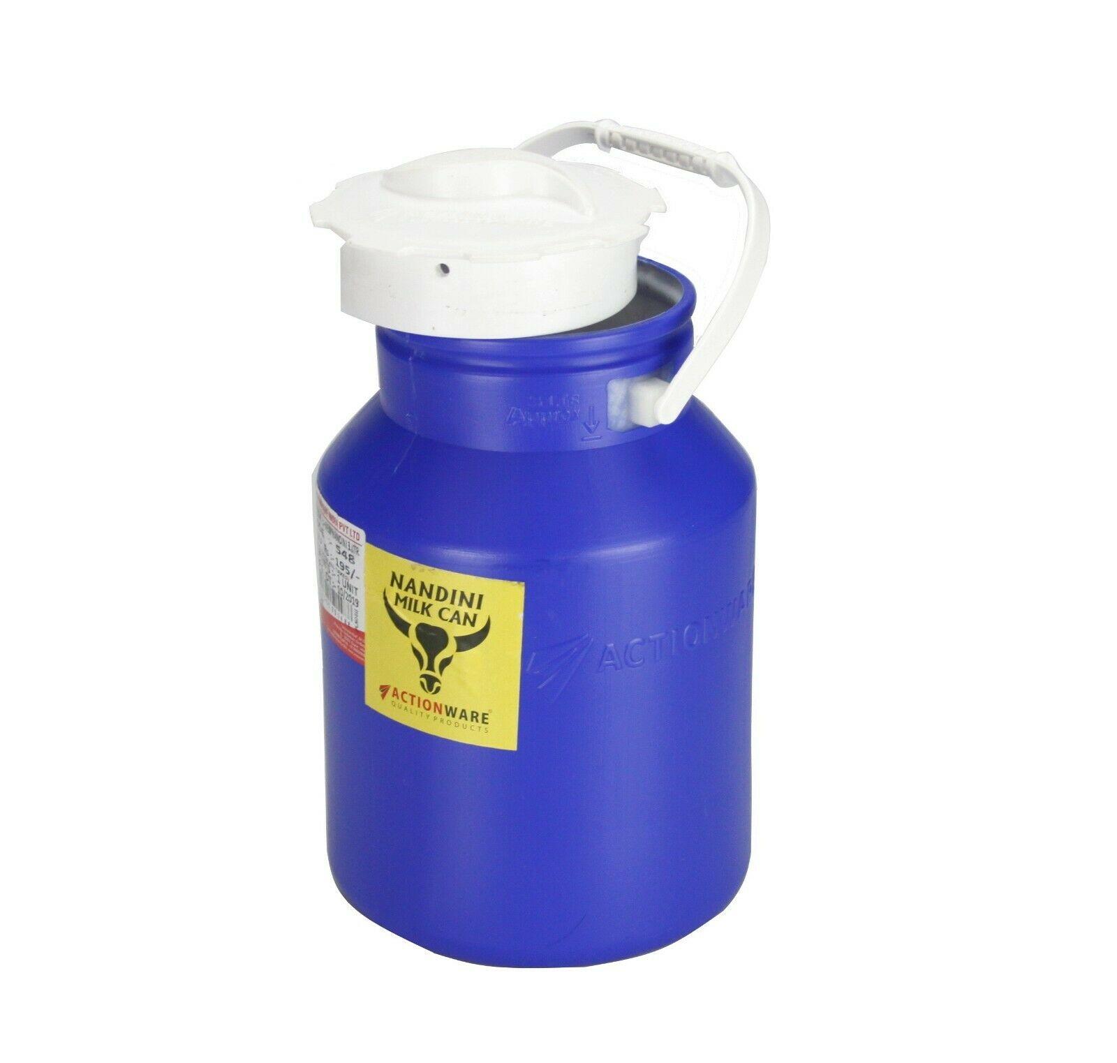 Milk Churn Can Jug Canister Plastic 5/7.5/10/15L With Handle Airtight Push Lid 