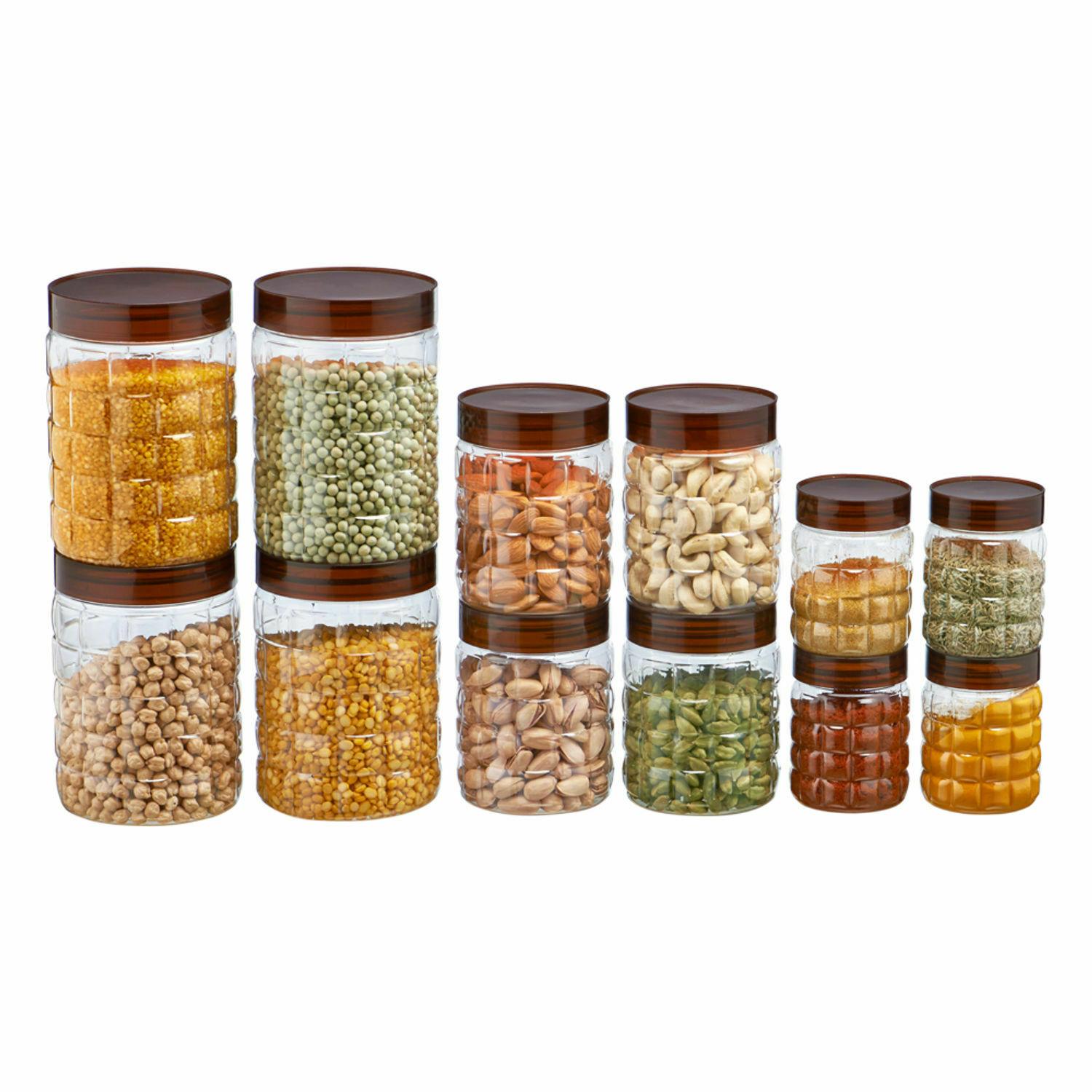 PET Clear Plastic Jar Dry Food Storage Canister Kitchen Container Large ...