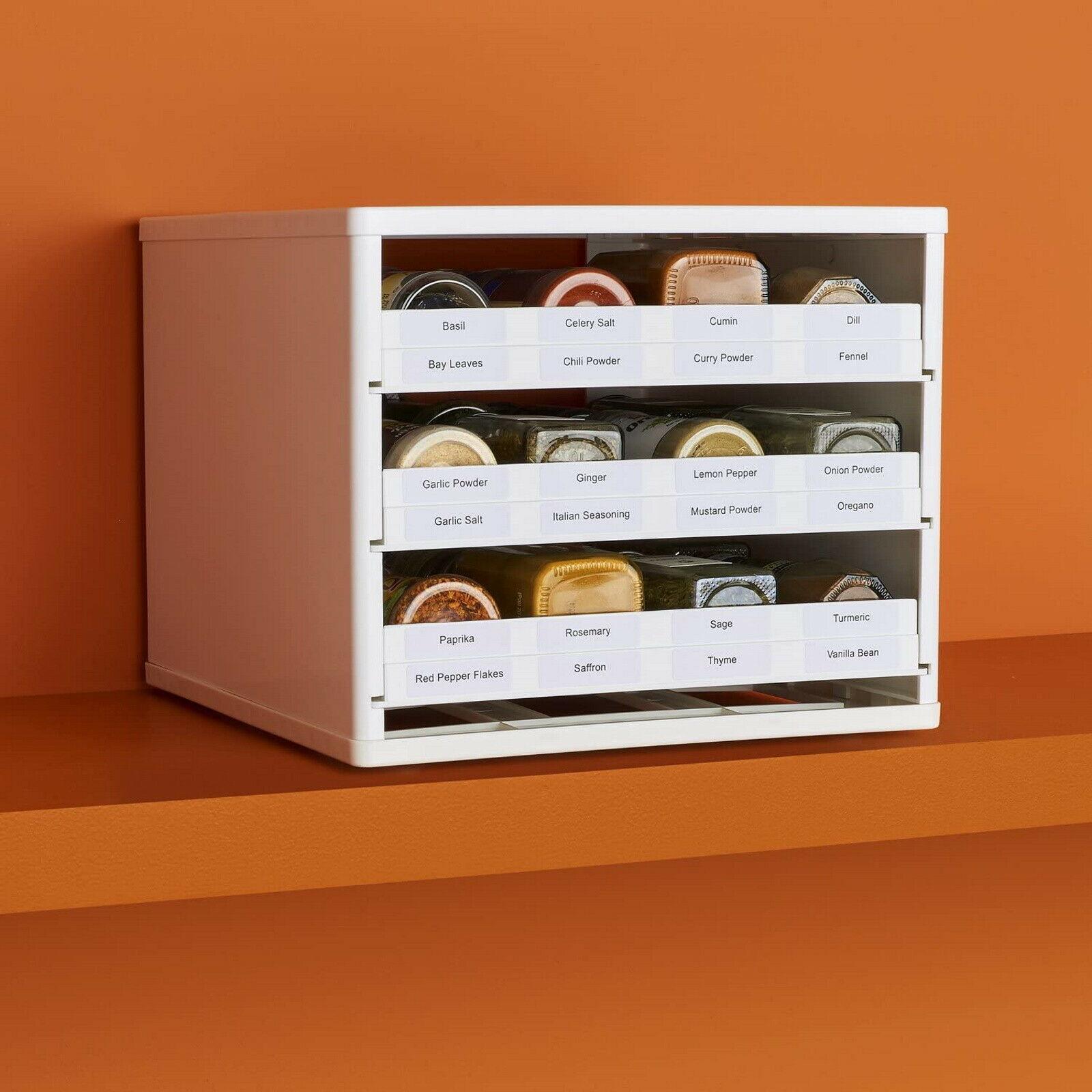 Stack Spice Rack 3 Tier Spice Jar Rack Holder Free Standing Kitchen Storage Organiser ...