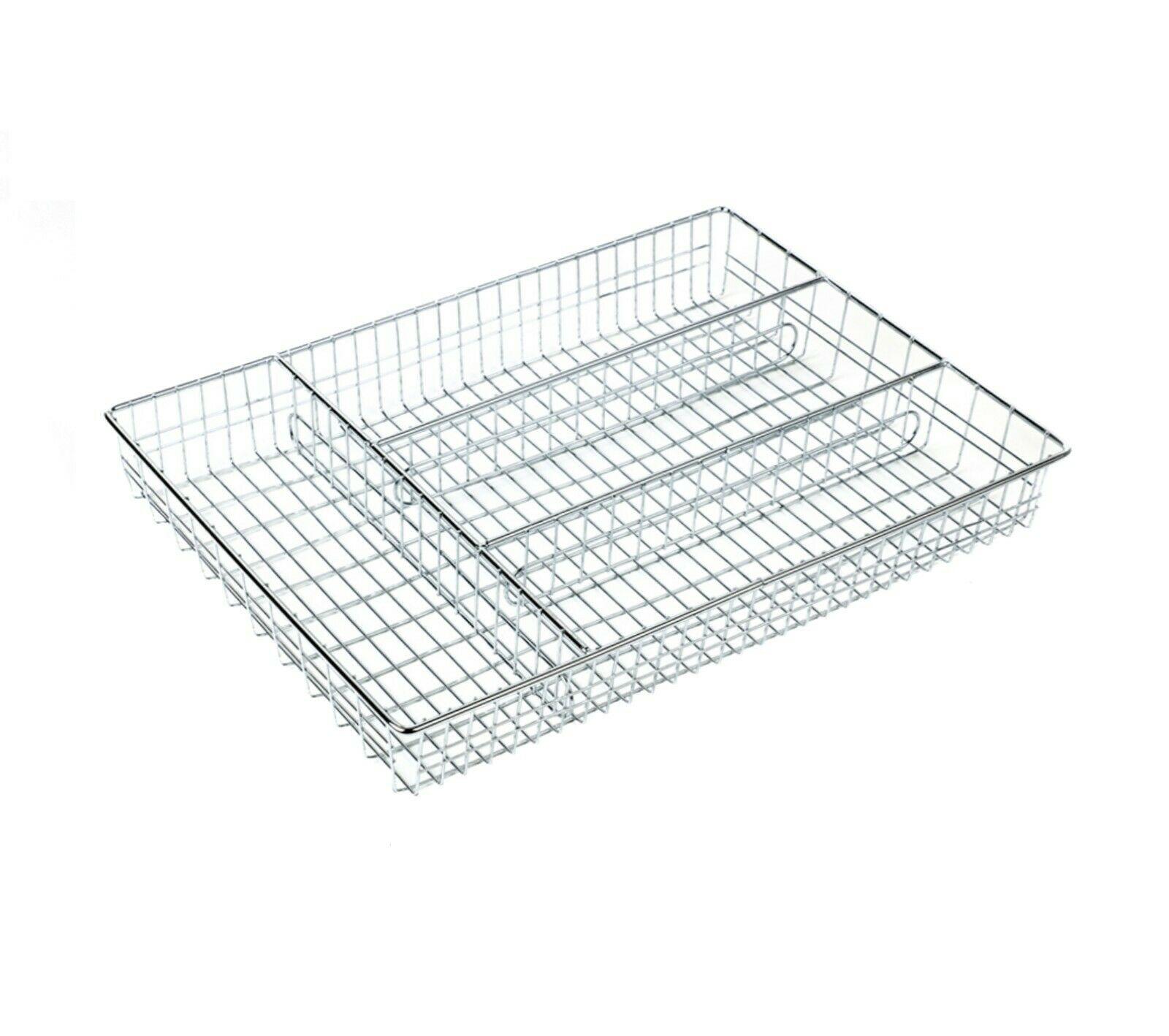 Kitchen Cutlery Tray Metal Wire Organiser Holder Drawer Insert Tidy Storage Cady