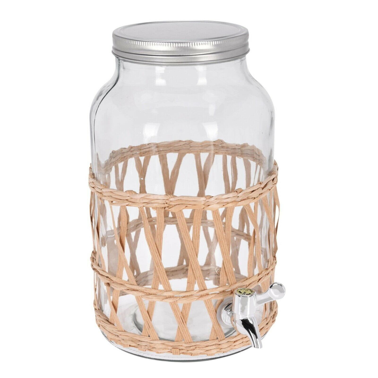 5.5L Glass Jar with Metal Lid and Shelf Glass Beverage Cold Drink