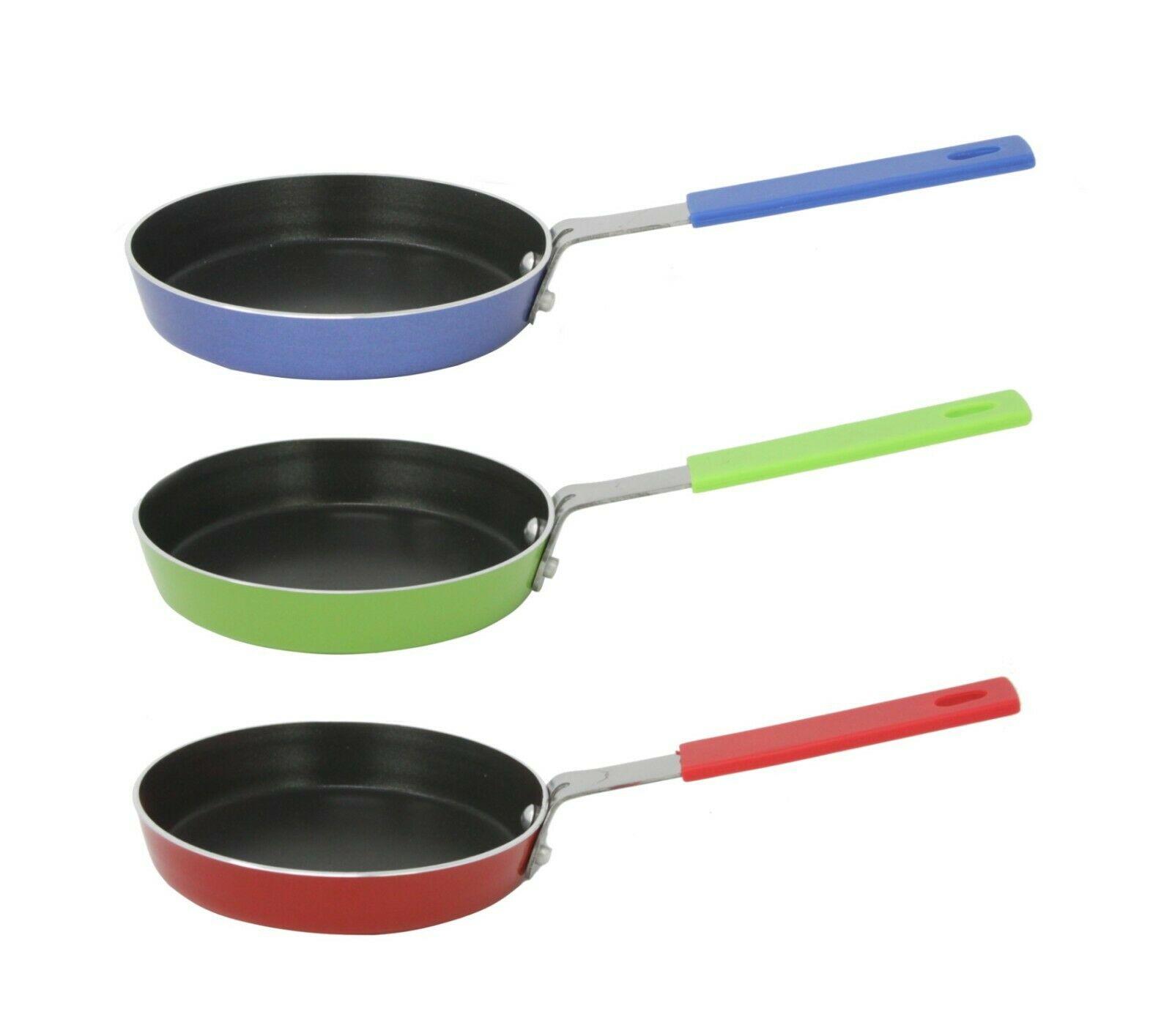 Frying Pan Mini Thick Non-stick Flat Pan Stainless Steel Pancake Fryer  Kitchen Cookware Random Color, 12cm 
