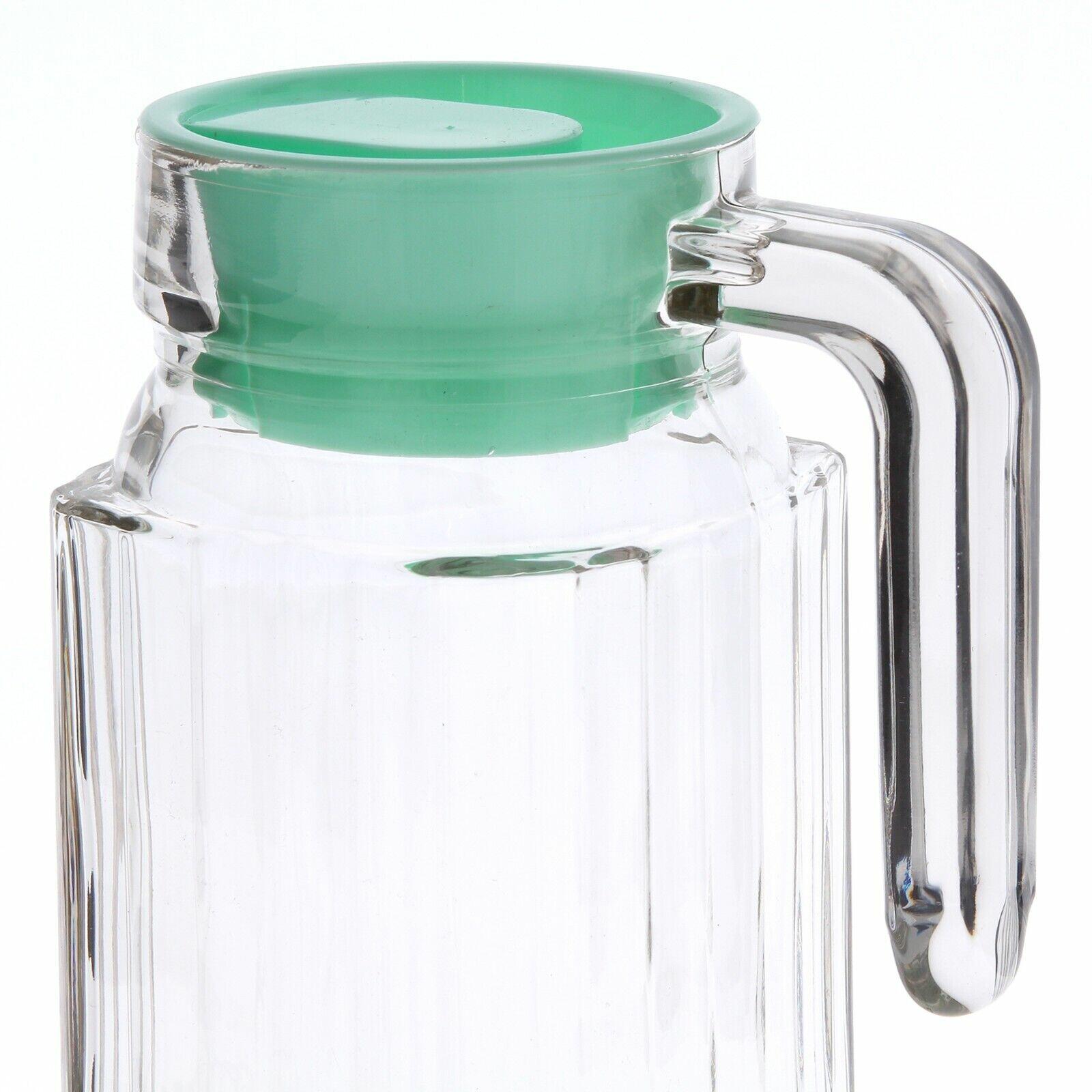 New Water Juice Jug Pitcher Glass Cocktail Fridge Kitchen Home Picnic Lid  Handle