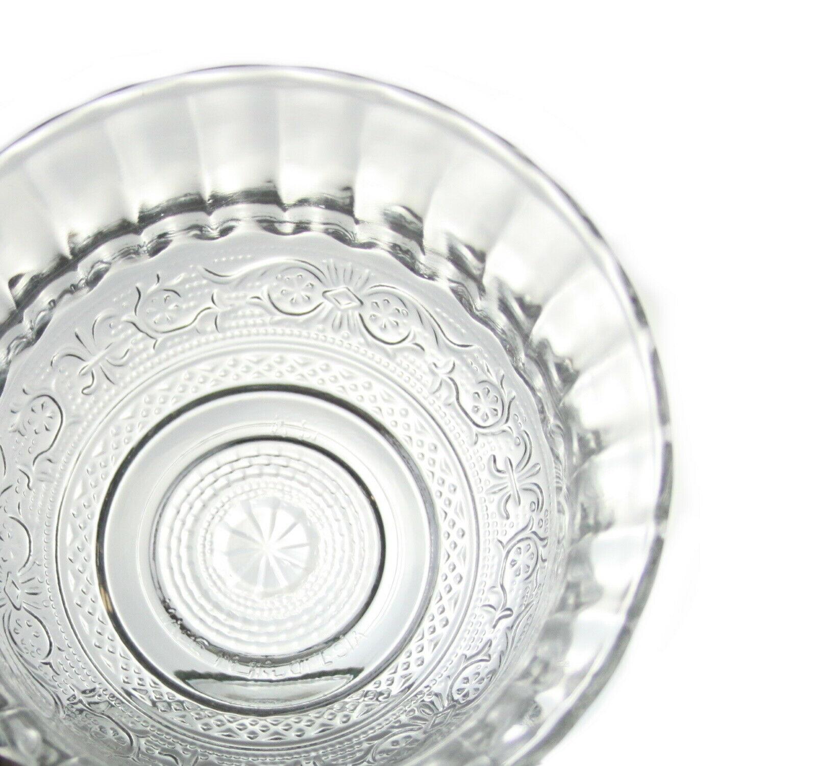 7-Piece Footed Glass Bowl Set – Clear Floral Pattern – Perfect For Trifle, Salad, Ice Cream, Dessert