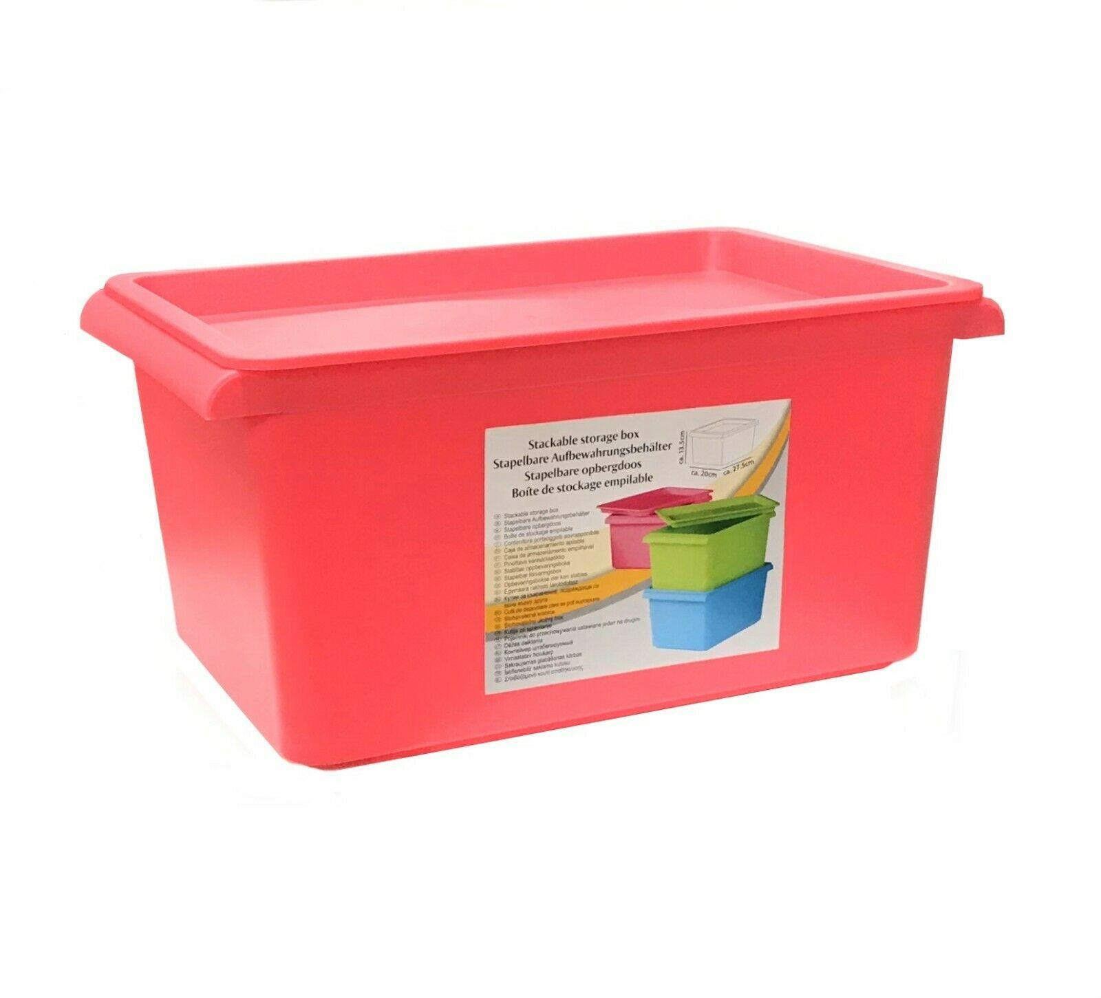 Details about    Stackable Plastic Storage Container Storage Tubs with Lids 2 Pack Tote Box 