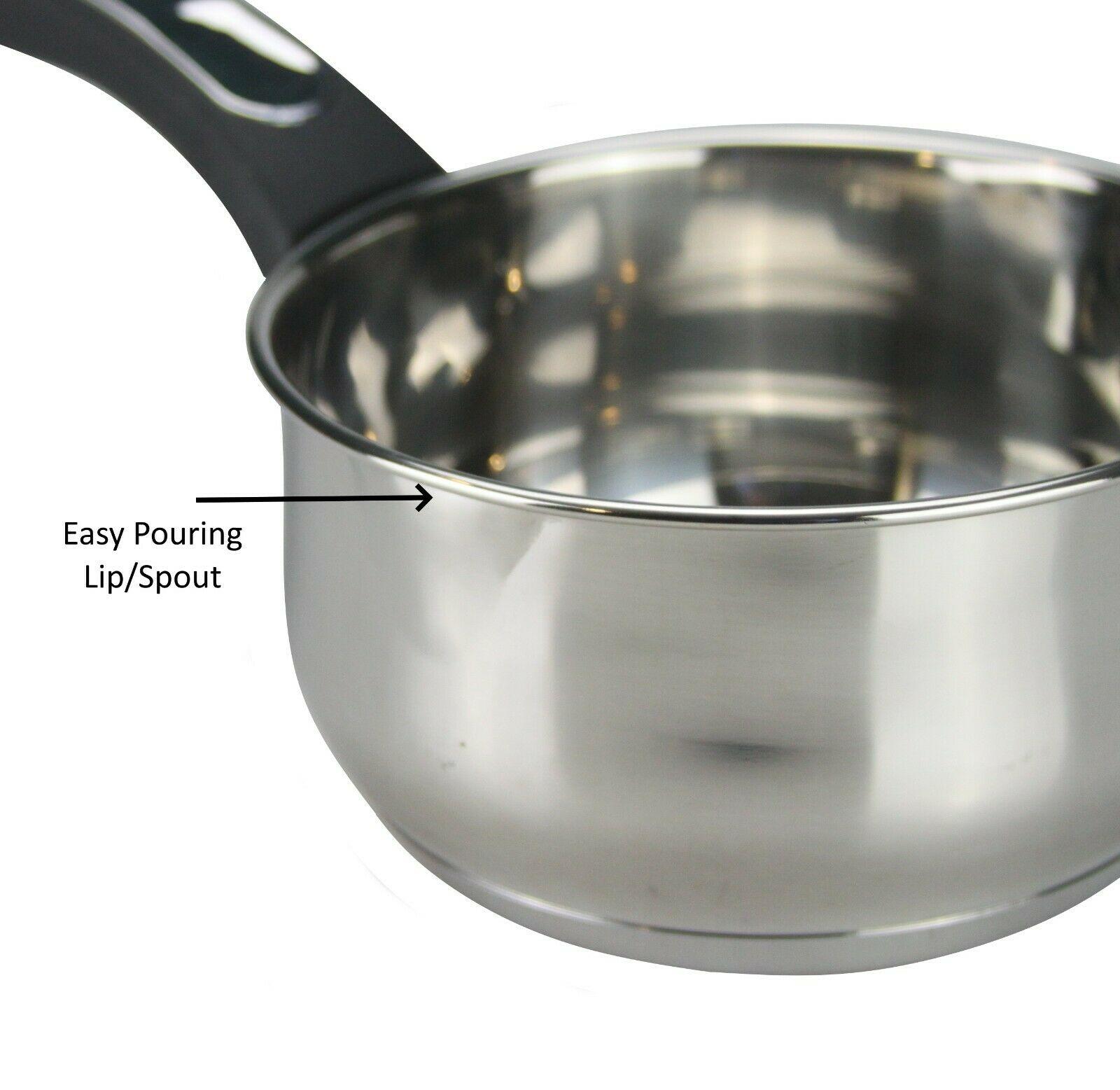 14cm Induction Milk Pan Saucepan Stainless Steel Pouring Lip Tea Pan