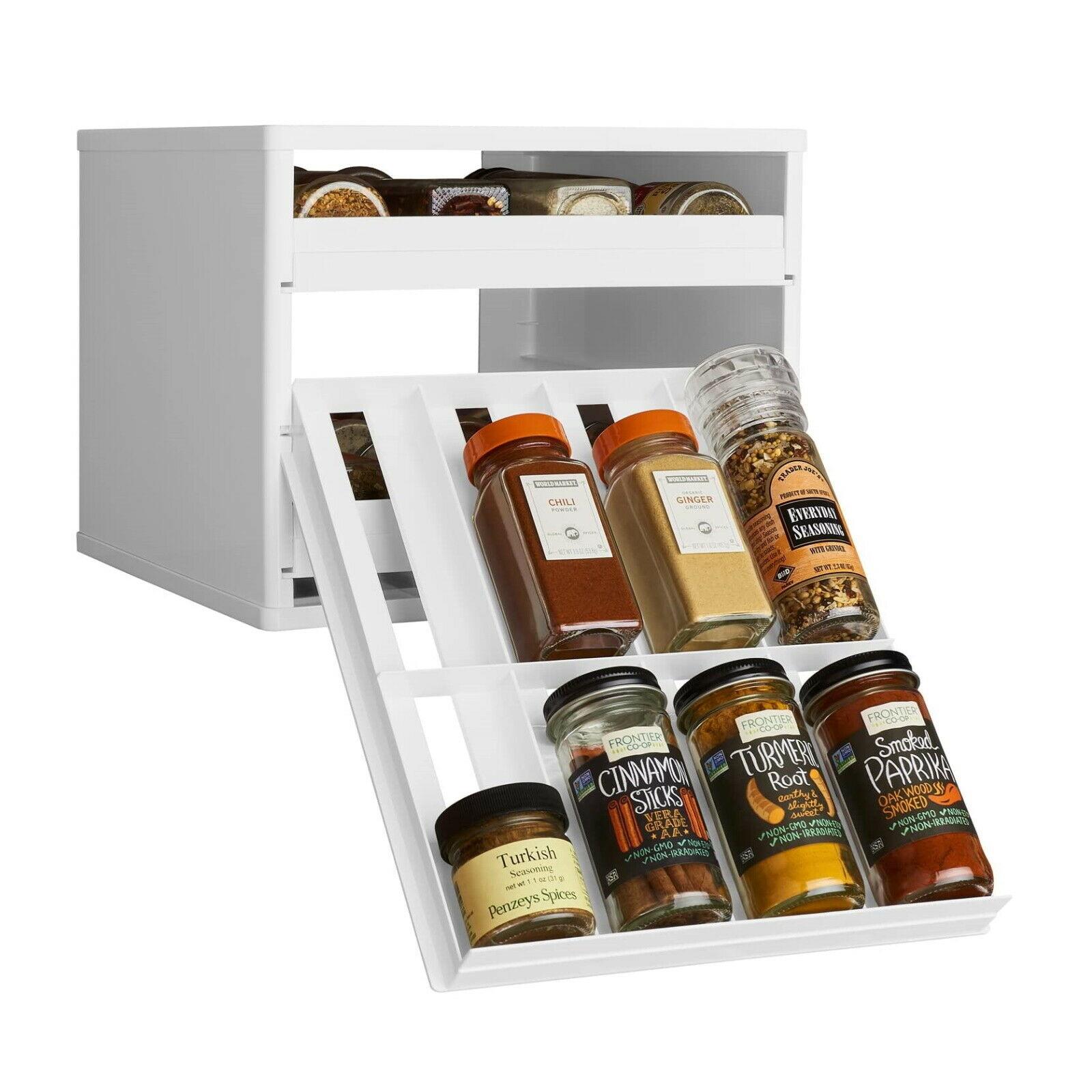 Stack Spice Rack 3 Tier Spice Jar Rack Holder Free Standing Kitchen Storage Organiser ...