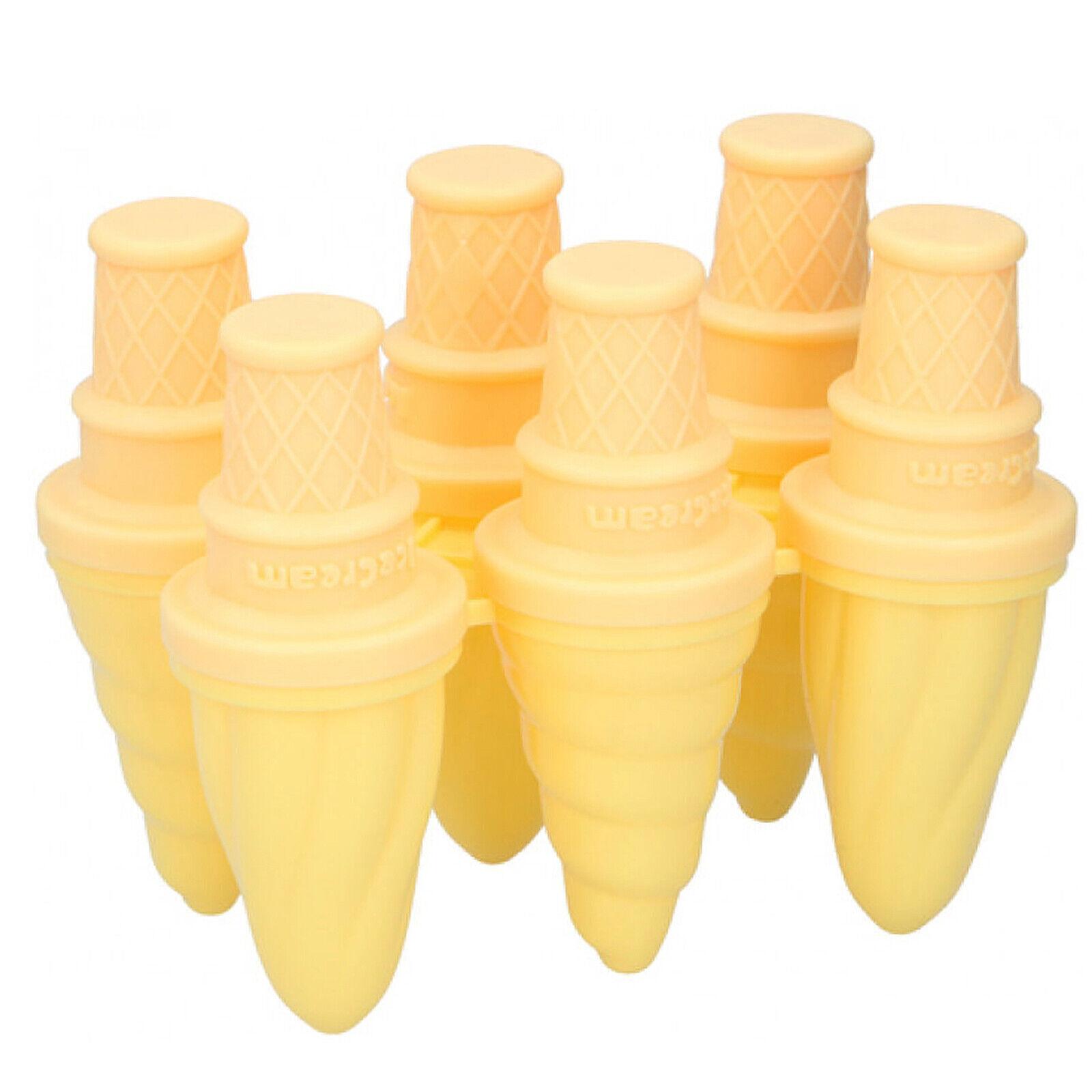 6 Summer Plastic Ice Cream Cone Popsicle Mold 4pc by STIR