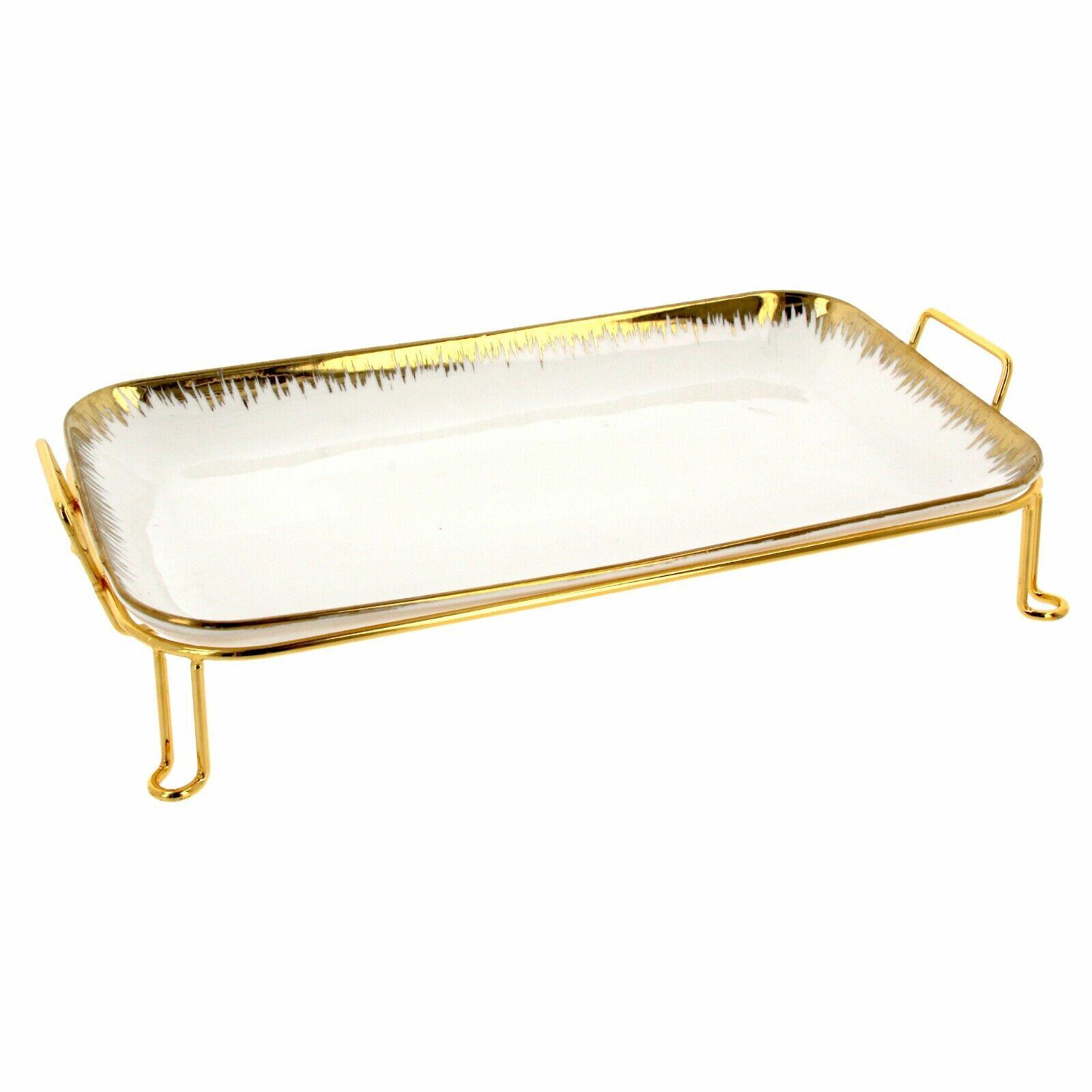 Platter Serving Tray Ceramic Snack Dish Rectangle Buffet Plate Table ...