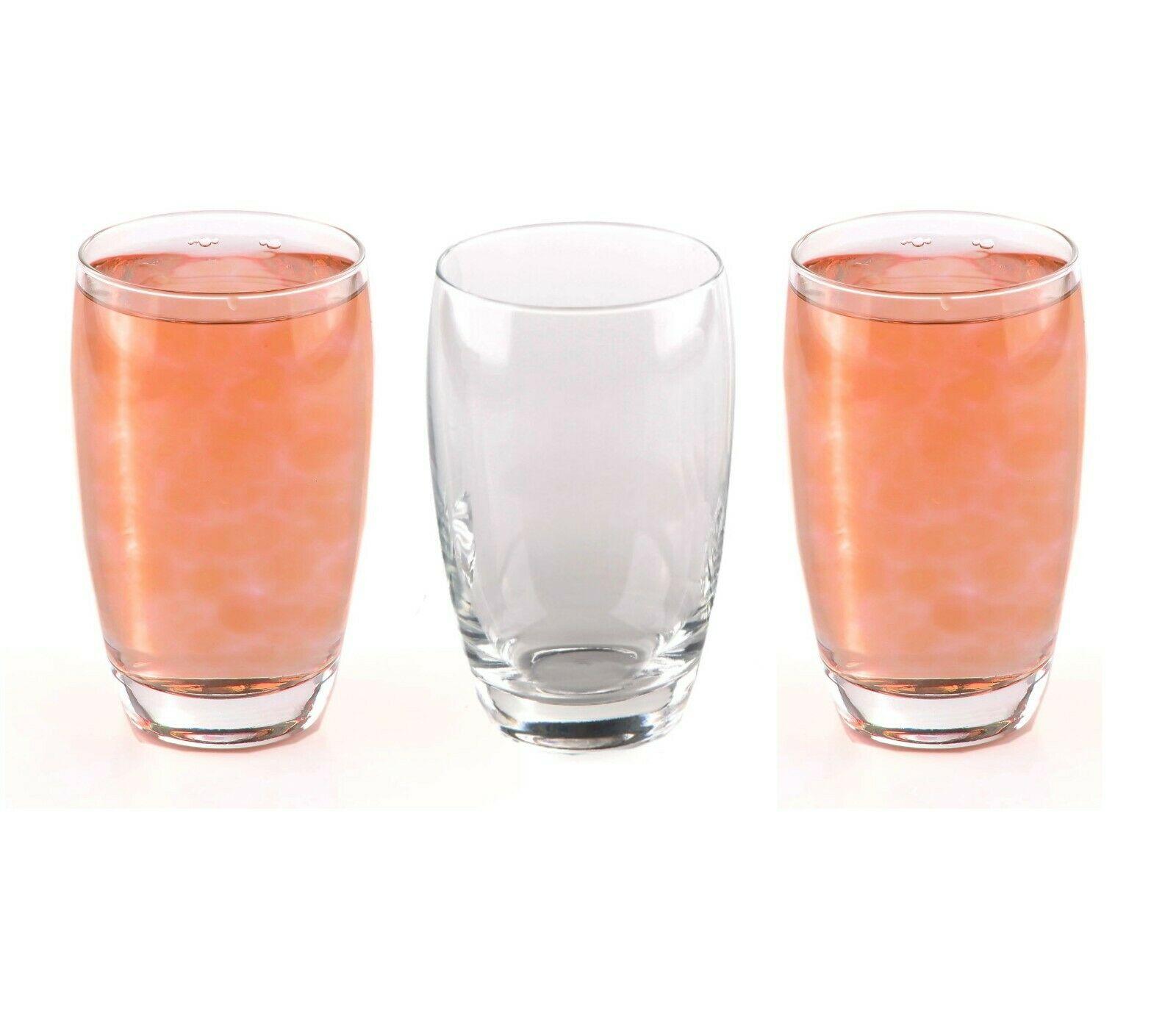 3 x Barrel Hiball Drinking Glasses Water Juice Dining Tumblers Set ...