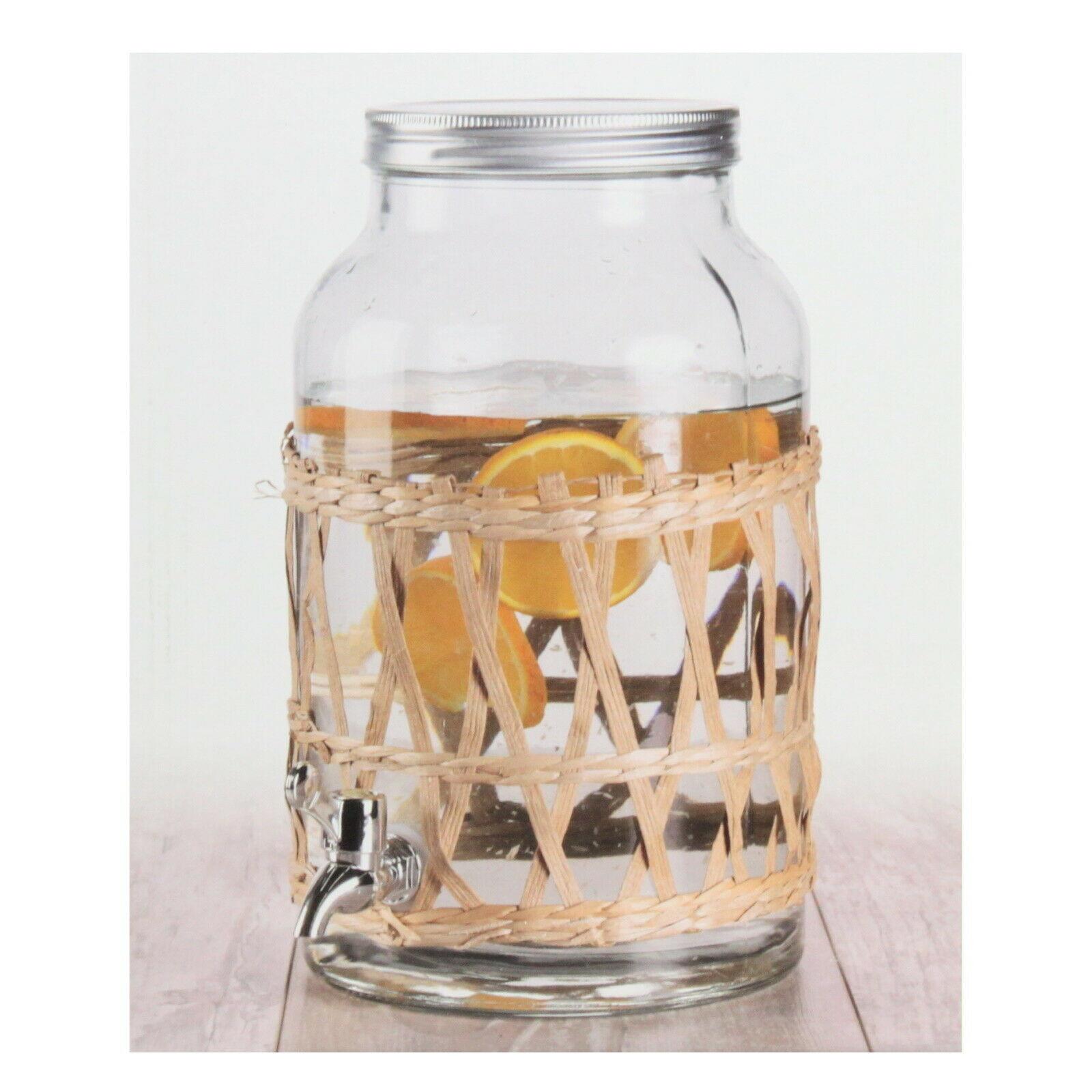 5.5L Glass Jar with Metal Lid and Shelf Glass Beverage Cold Drink