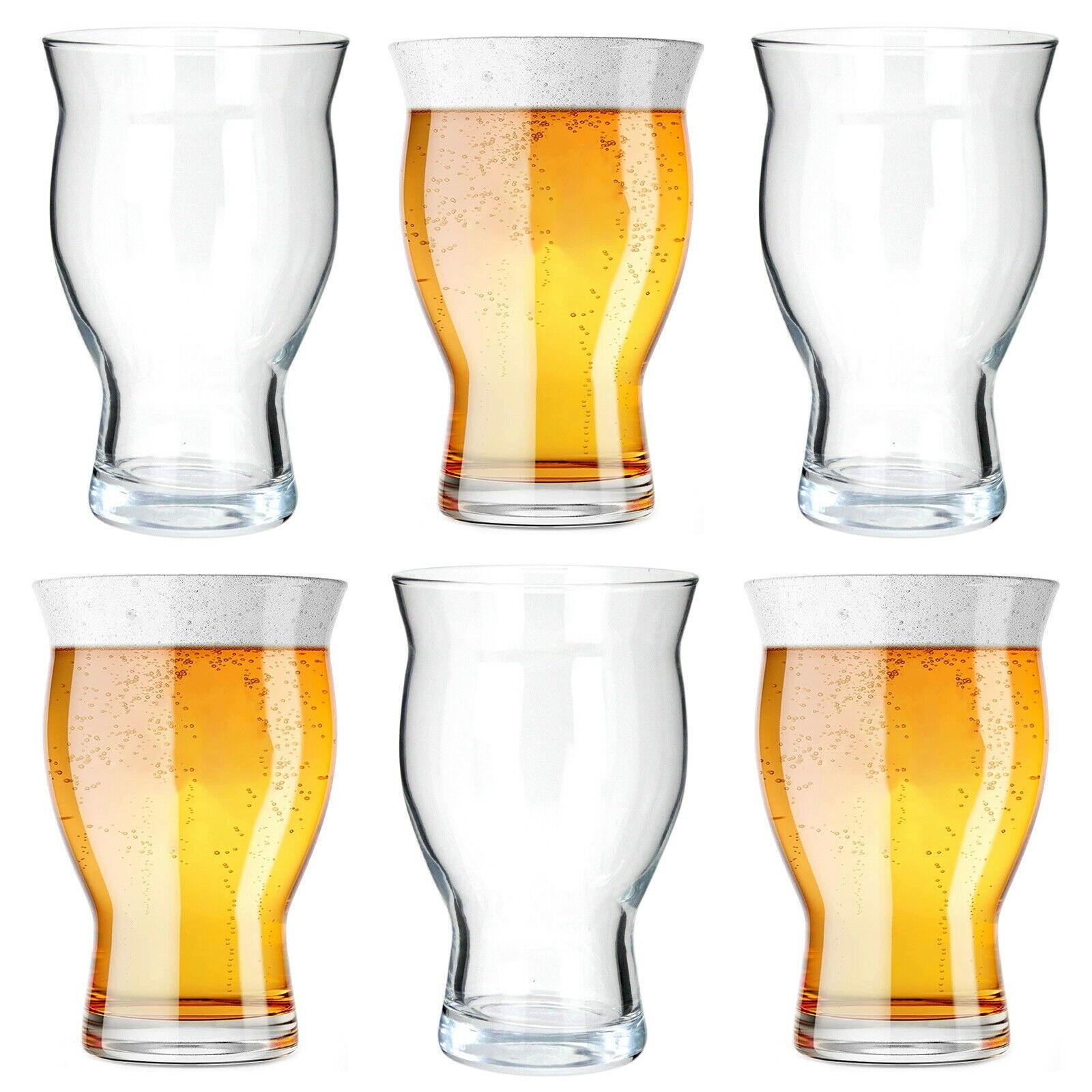 12 x Tulip Half Pint Beer Glasses Set 30cl/300ml Traditional Plain Beer Lager 