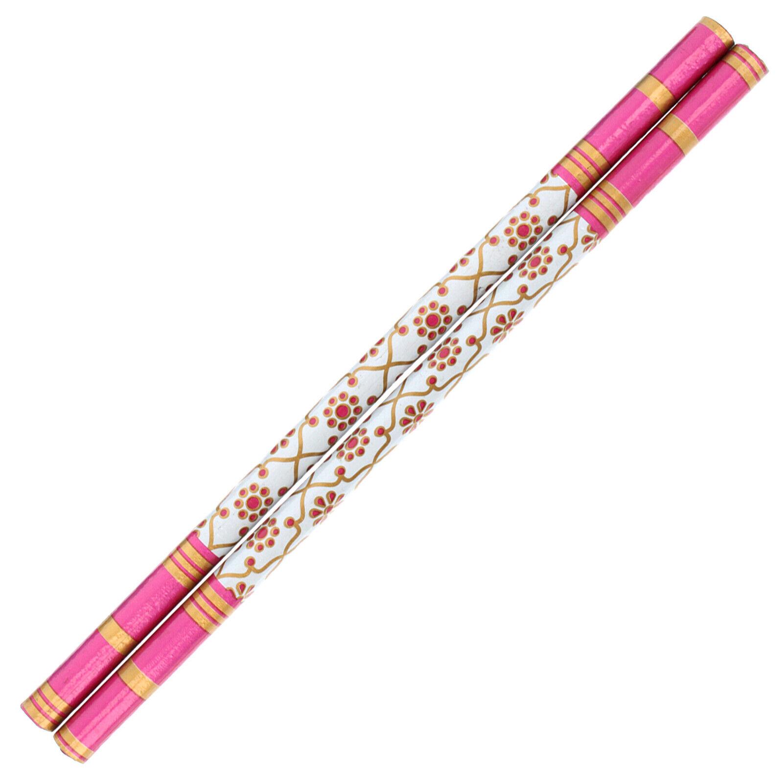 GENIELAND 15 Inch 4 Pc 2 Pair Long Decorated Dandiya Sticks Indian  Traditional Wooden Diamond Pattern Dandia Sticks For Couple Special  Navratri Festival Occasion Sticks Set Of 2 Pair, image size:1600x1600