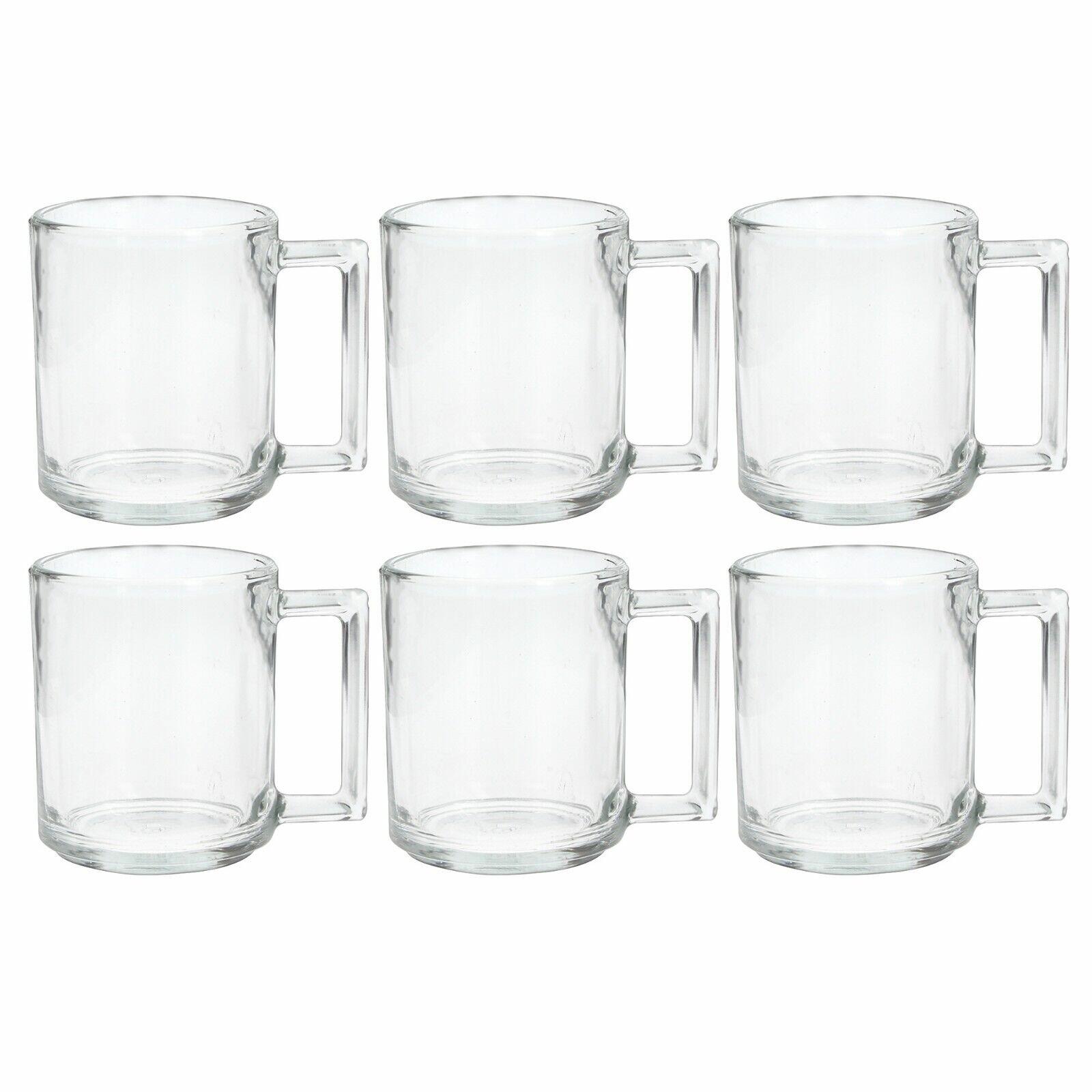 6x Latte Glasses Glass Coffee Mugs Tea Cup Clear Hot Chocolate Drink Set  300ml