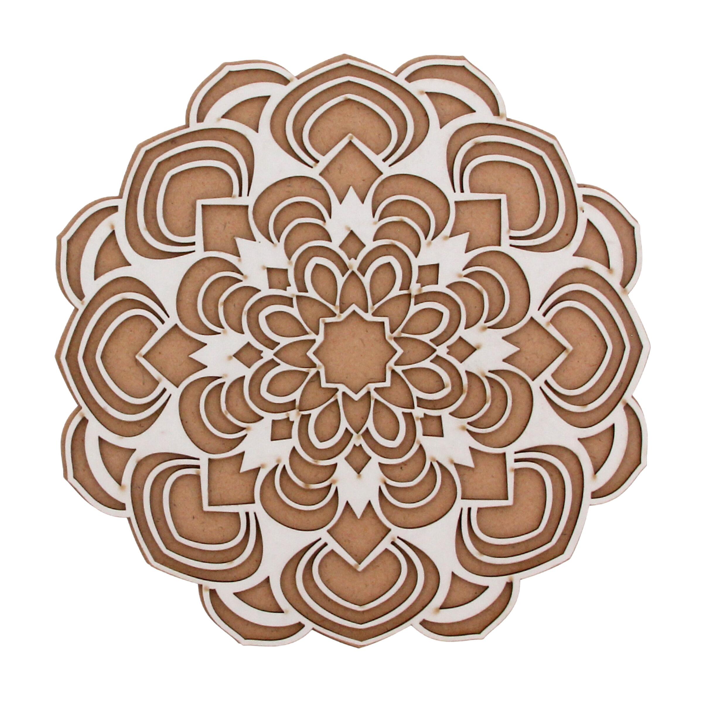 Tappetino Rotondo In MDF Per Rangoli Fai Da Te - Pronto All'Uso Per Festival Indiani Come Diwali (Diametro 30,5 Cm)