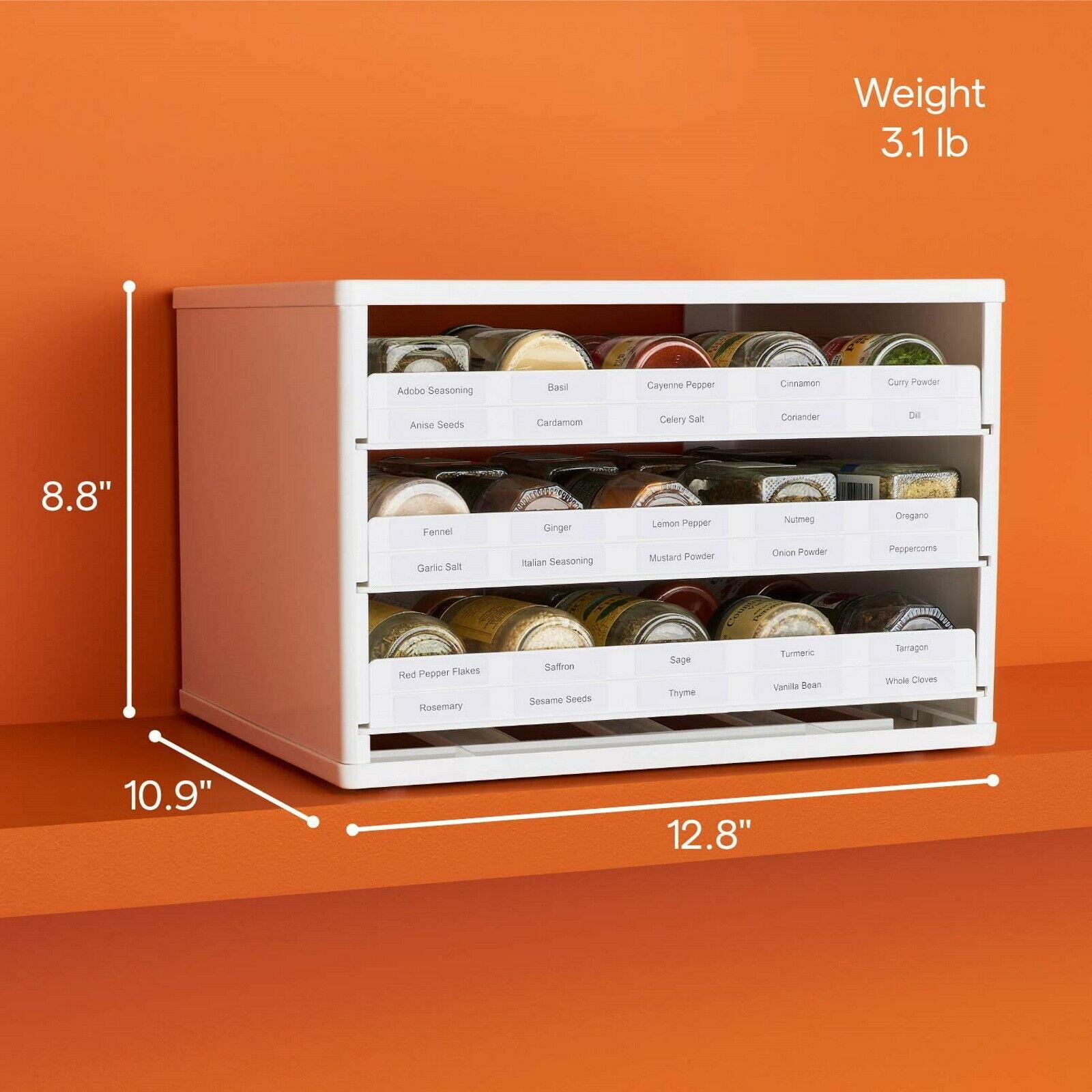 3 Tier Spice Jar Rack Holder Free Standing Kitchen Storage Organiser Spice Stack