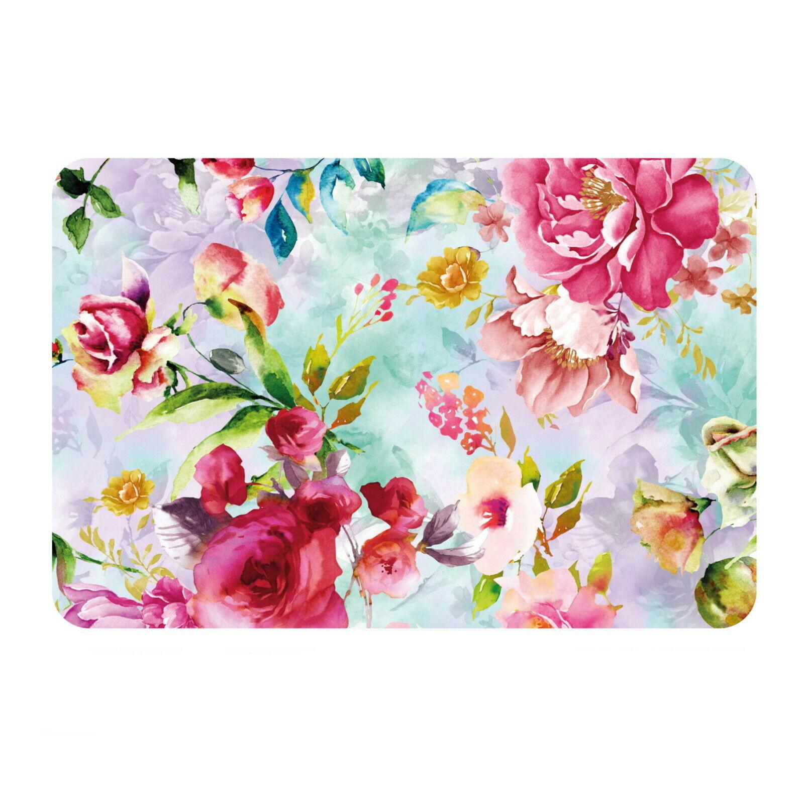 Set of 4/6 Placemats Floral Flower Dining Table Dinner Place Mats Home ...