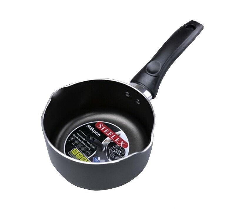 20cm/1.8L Milk Pan Non Stick Saucepan with Lid Small Cooking Pot Pour Spout