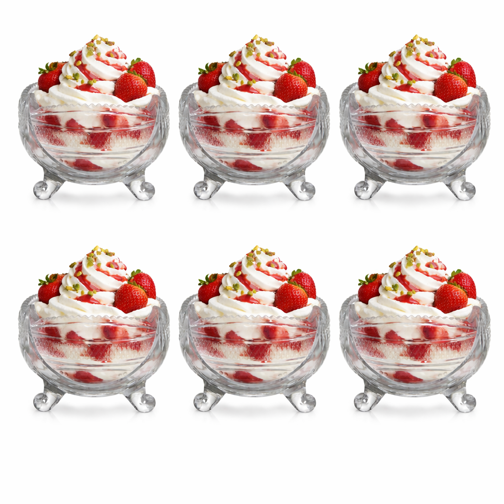 Bormioli Rocco IJs coupes - 6x stuks - op voet - 300 ml - glas - ijsschaaltjes - sorbet glazen - IJs coupes - warenhuis