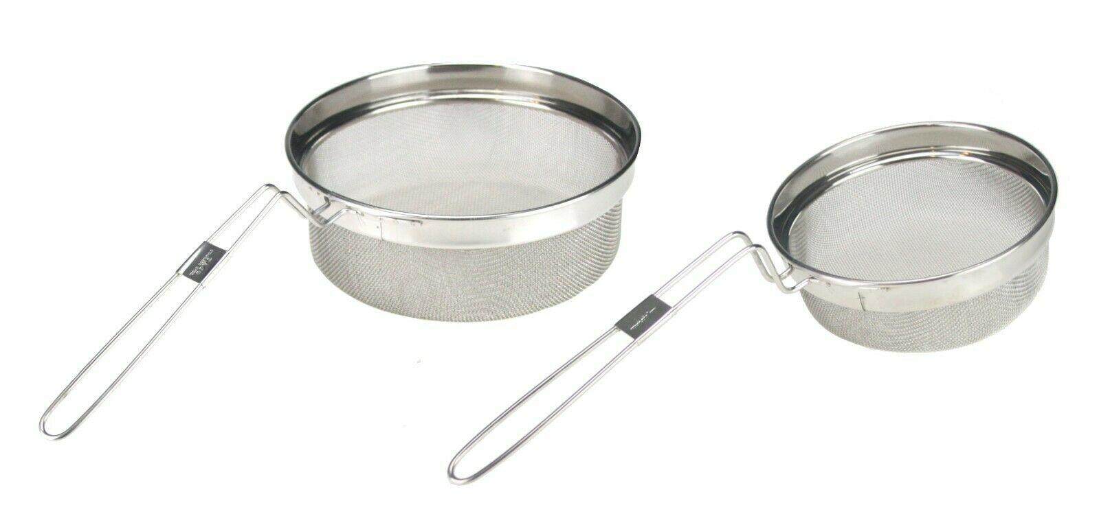 Stainless Steel Frying Basket Strainer Sieve Fine Mesh Deep Chip Fryer Basket with Bent Long Handle Heavy Duty Ideal for Frying Chips Onion Rings Falafel Noodles Straining Vegetables 