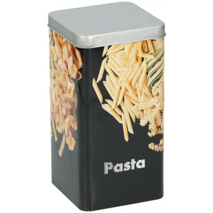 Vintage-Style Metal Pasta Canister With Bamboo Lid – Airtight Kitchen Food Storage Container (Cream Or Grey)