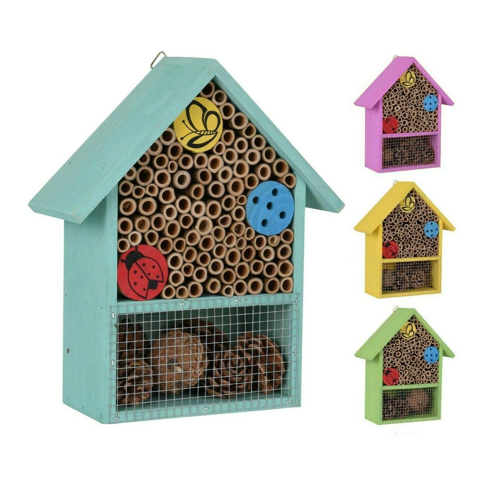 Details about   Wooden Insect Bee House Natural Wood Bug Hotel Shelter Garden Nest Box Outdoor 