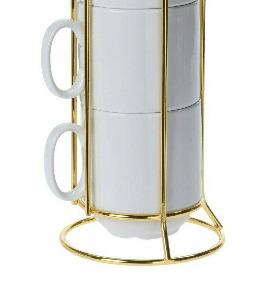 4 Pack Stacking Mugs With Stand Coffee Mugs Tea Cups Hot Drinks